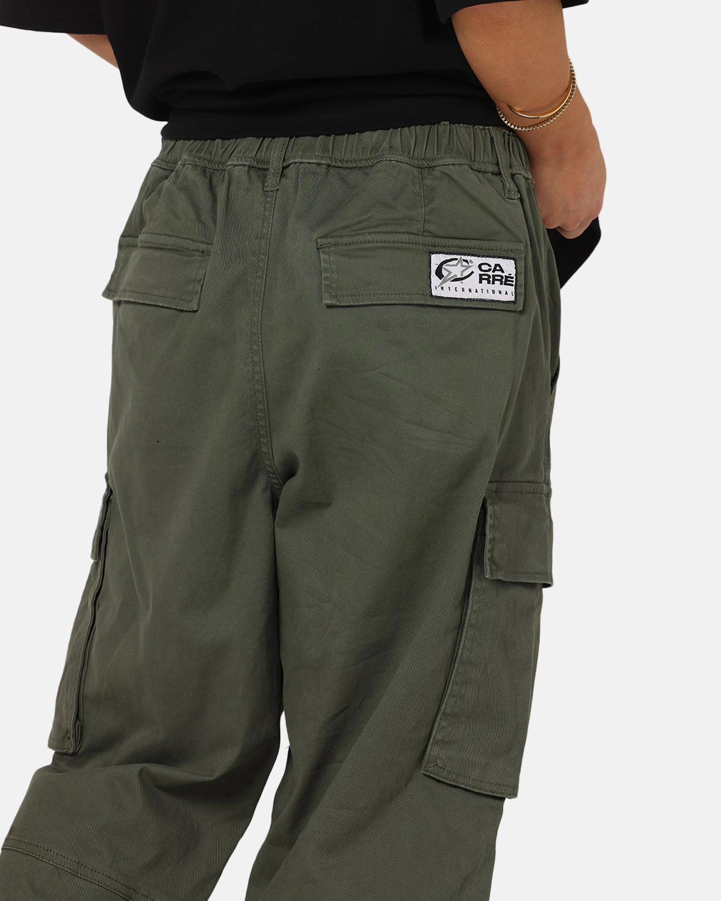Carre Classic Cargo Pants Khaki Performance Comfort ElasticCuffs