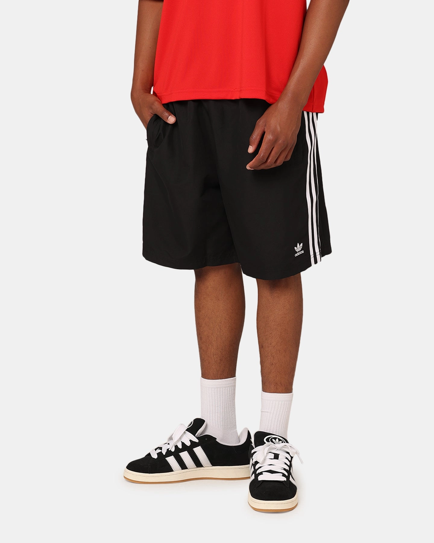 Adidas Oversized Shorts Black plain shorts Tear Resistant Panels