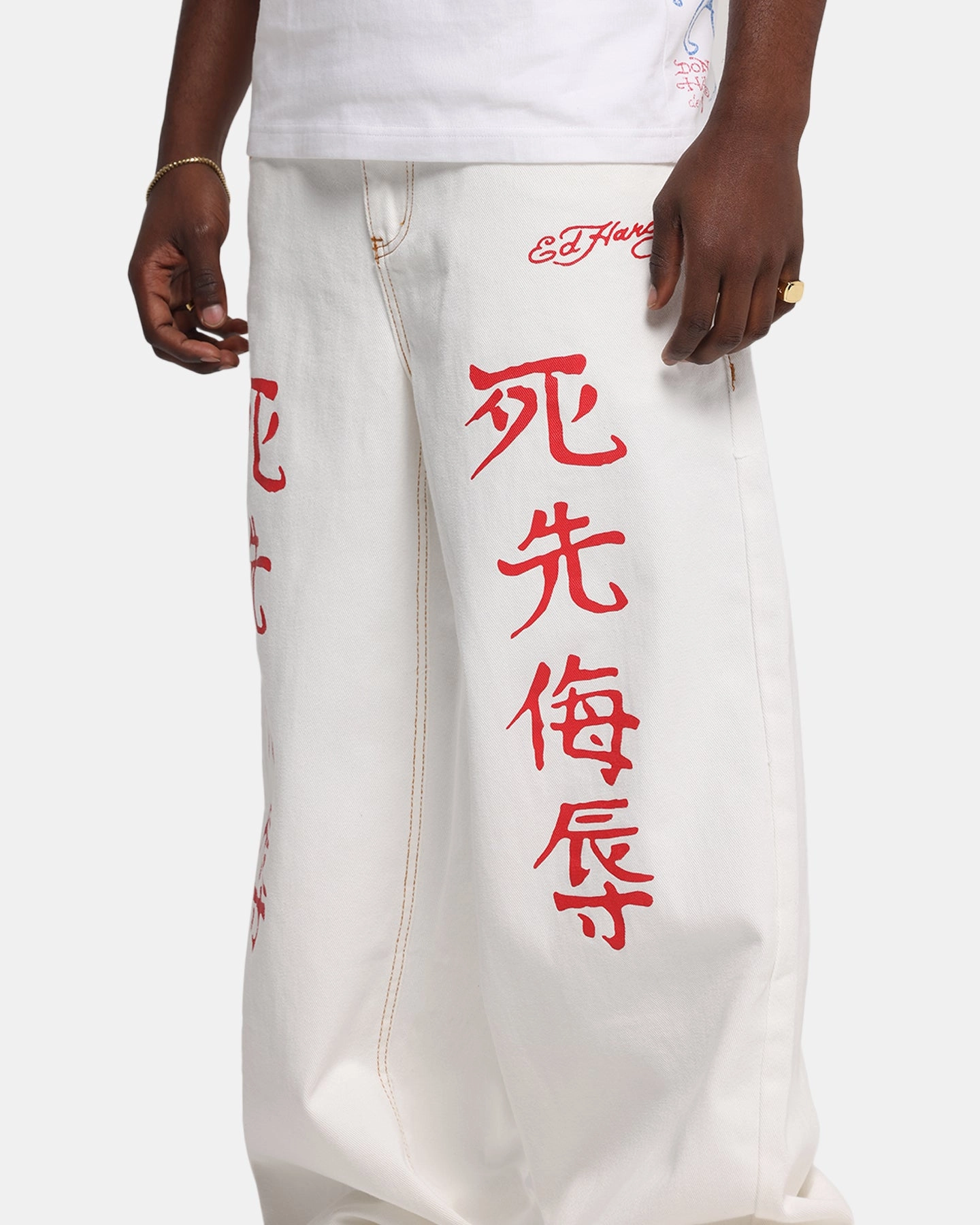 Ed Hardy Death Before Dishonour Jeans Off White Practical Comfort