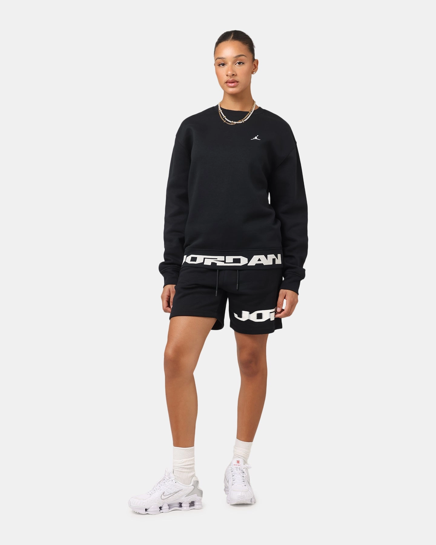 Chic and Warm Jordan Jumpman MVP Graphic Fleece Crewneck Sweatshirt Black/Sail