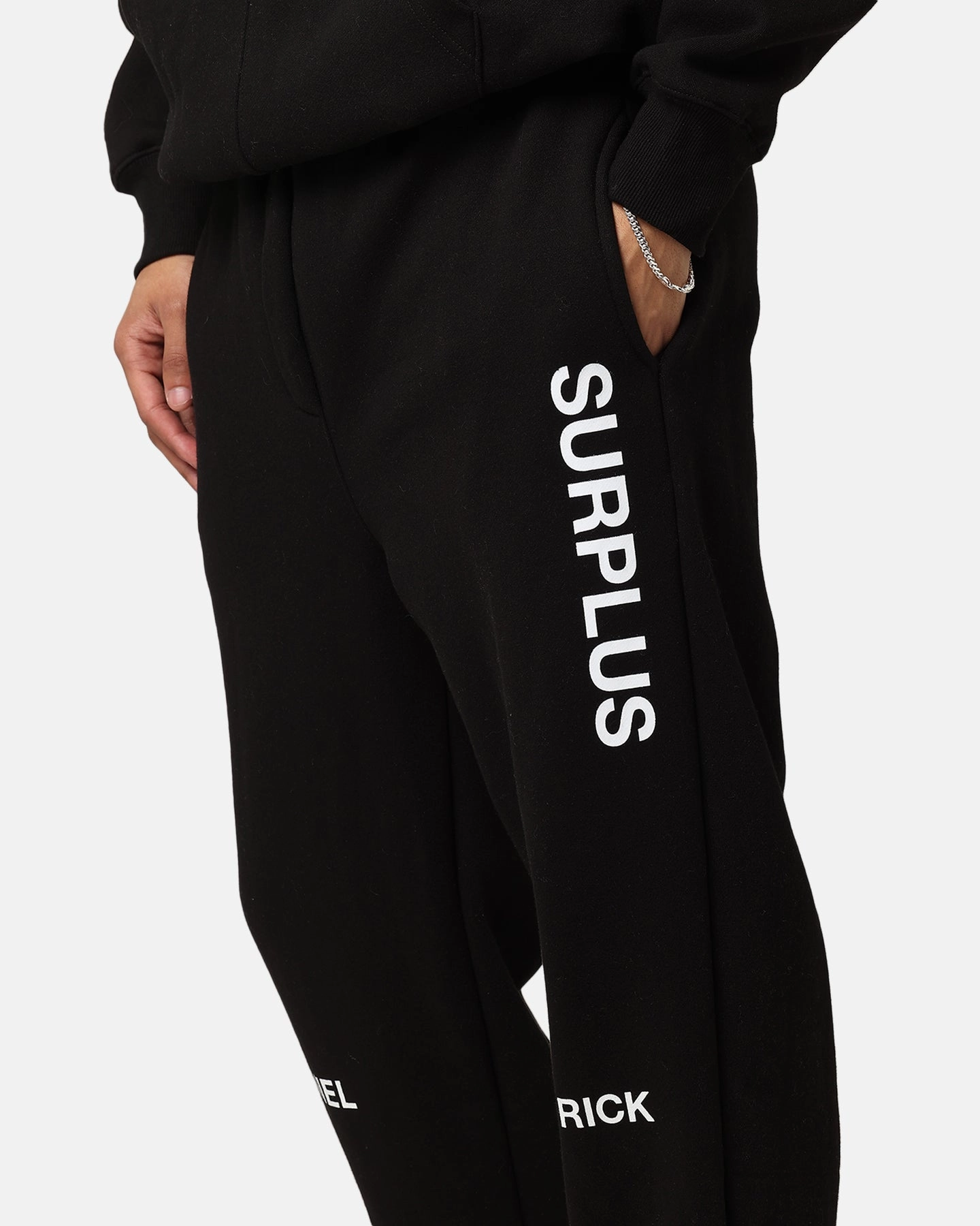 Daniel Patrick Surplus Logo Sweatpants Black HiddenDrawcord Light Fit Wear