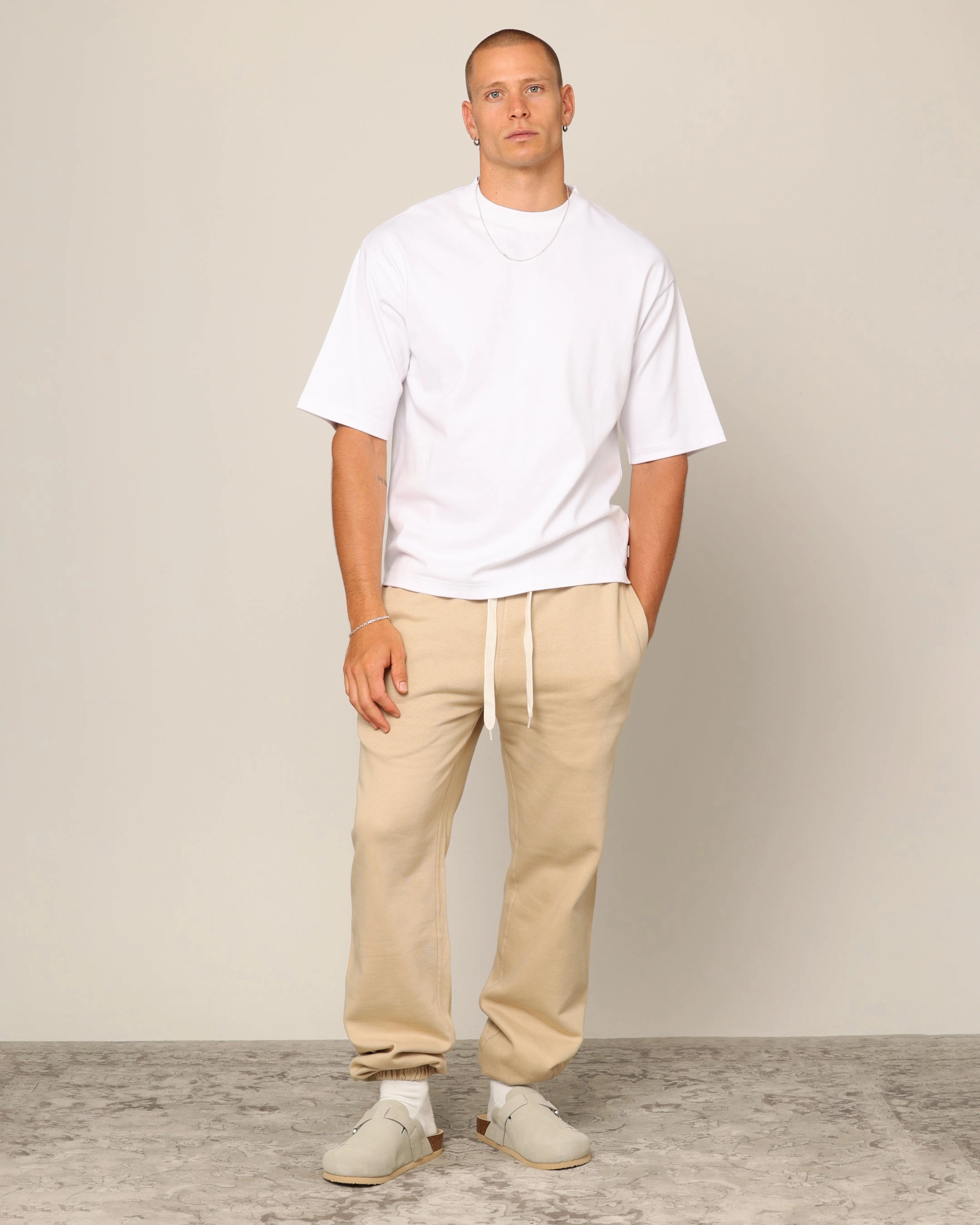 Carr?? Blanc Boxy T-Shirt White simple design Relaxed Fit