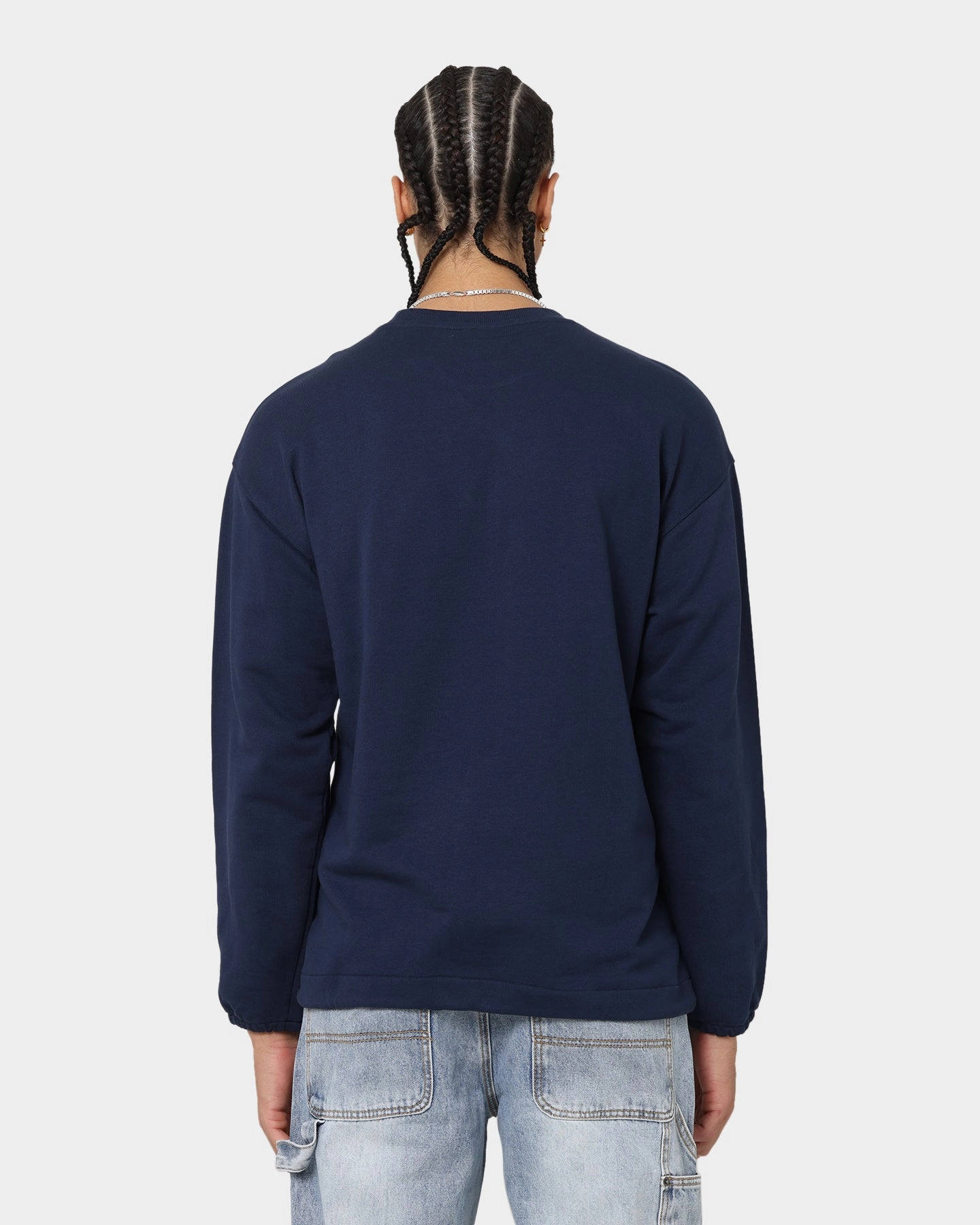 Comfortable Choice Winter Wear Essentials Guess Originals Go Collegiate Crewneck Blackened Blue