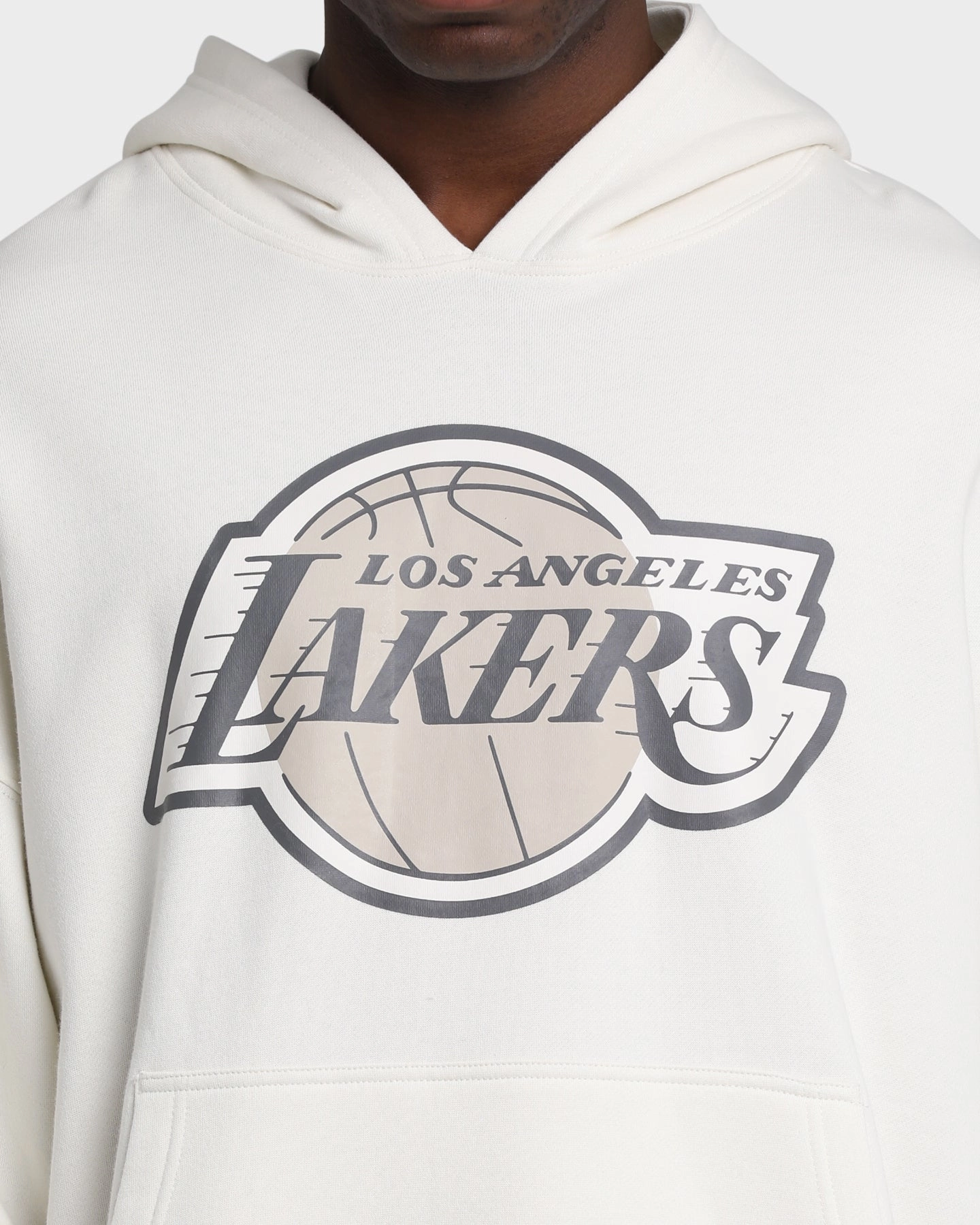 Windproof Jacket Mitchell & Ness Los Angeles Lakers Bleach Logo Hoodie Unbleached