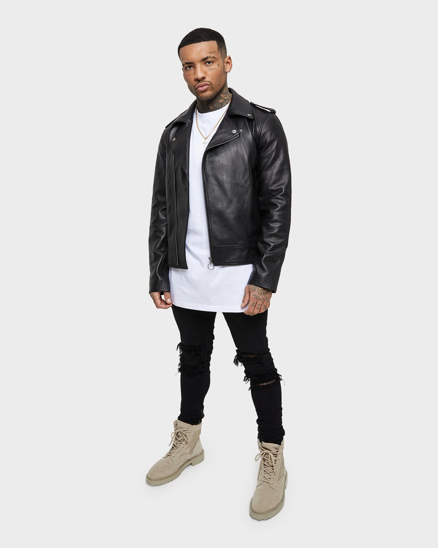 Noise Reduced Fabric Saint Morta Collector Leather Biker Jacket Black