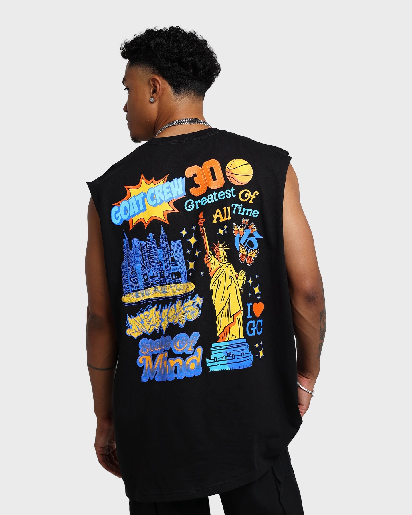 Comfortable fit Moisture Control Fabric Goat Crew State Of Mind Muscle T-Shirt Black