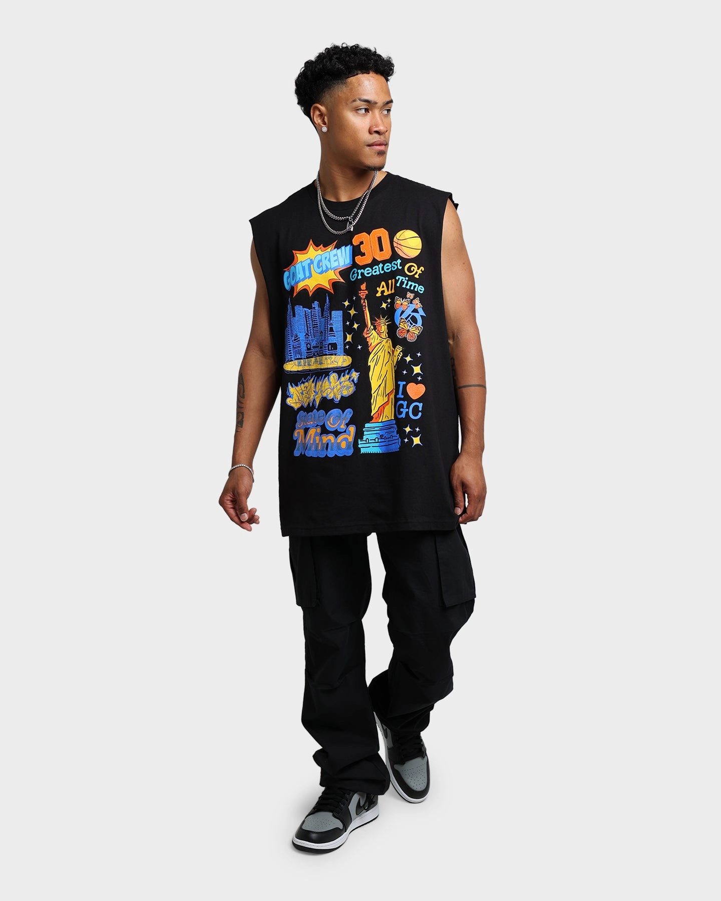 No Shrink Fabric Goat Crew State Of Mind Muscle T-Shirt Black