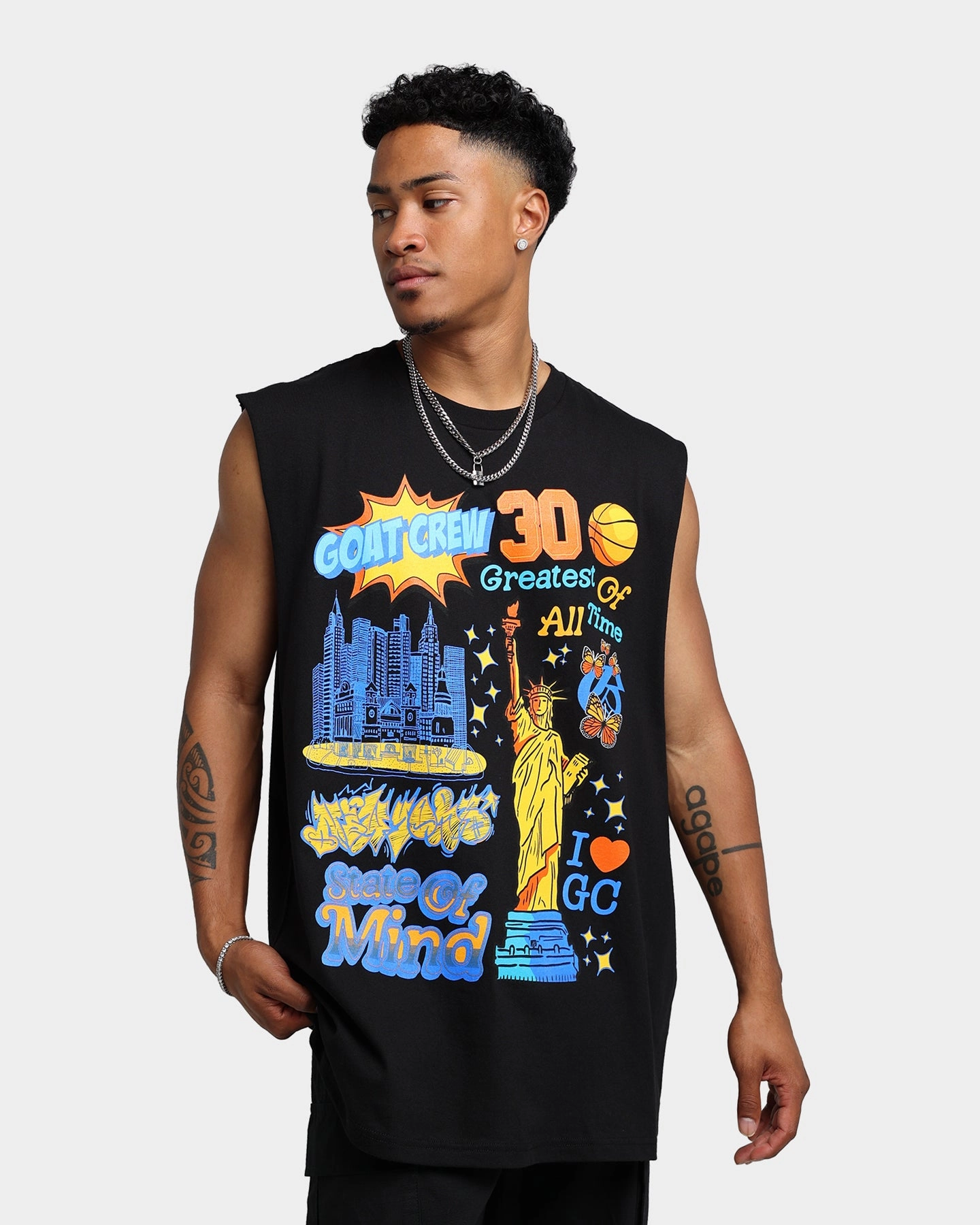 Goat Crew State Of Mind Muscle T-Shirt Black Minimal Trend Active Trend