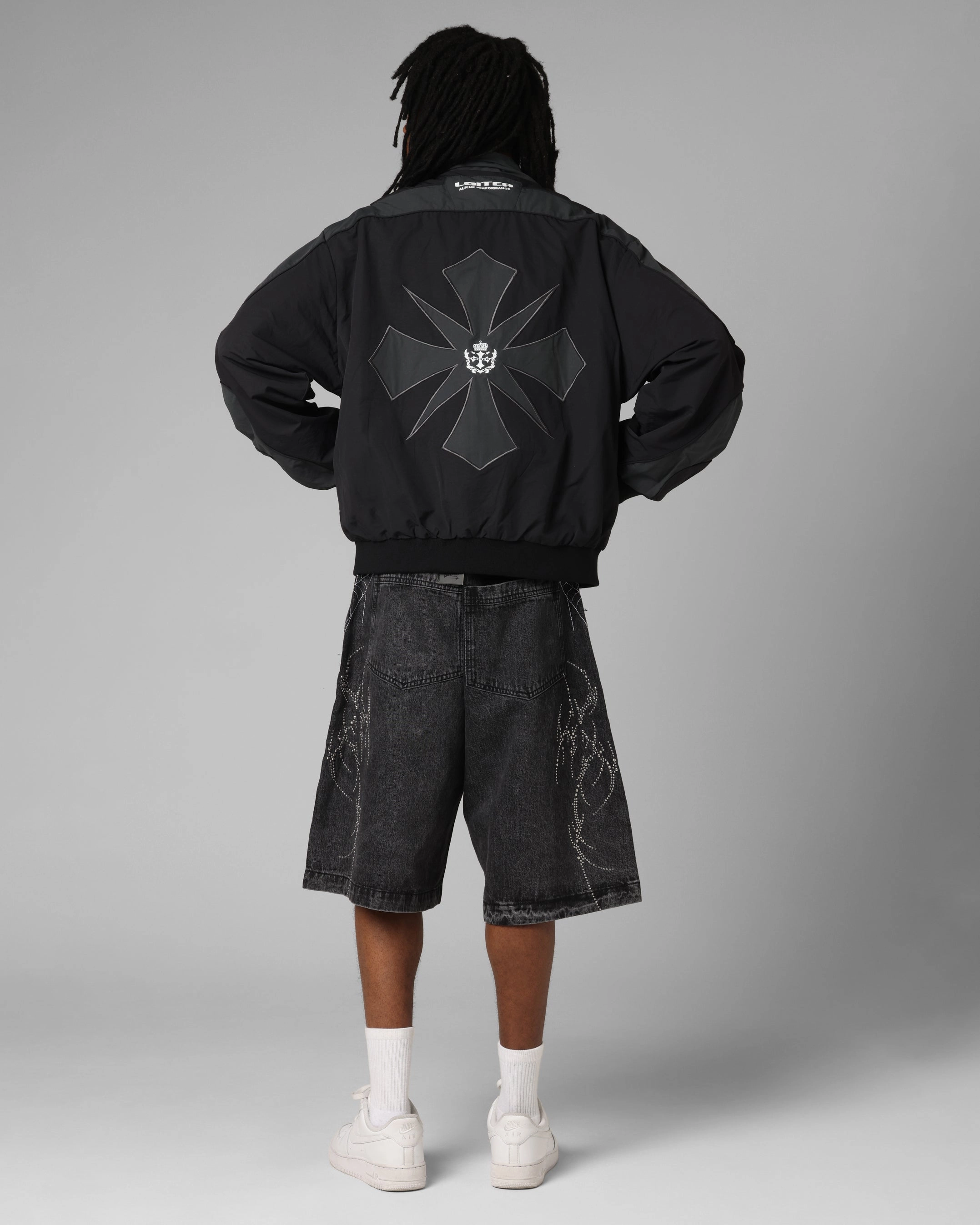 Stretchy Loiter Club Classic Track Jacket Black