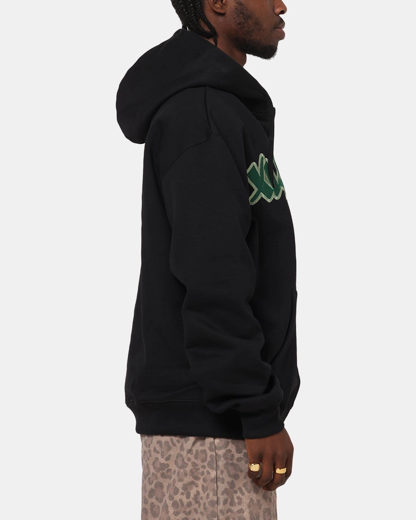 Weekend Outfit Reinforced Stitching X-Large Mark Zip Through Hoodie Black