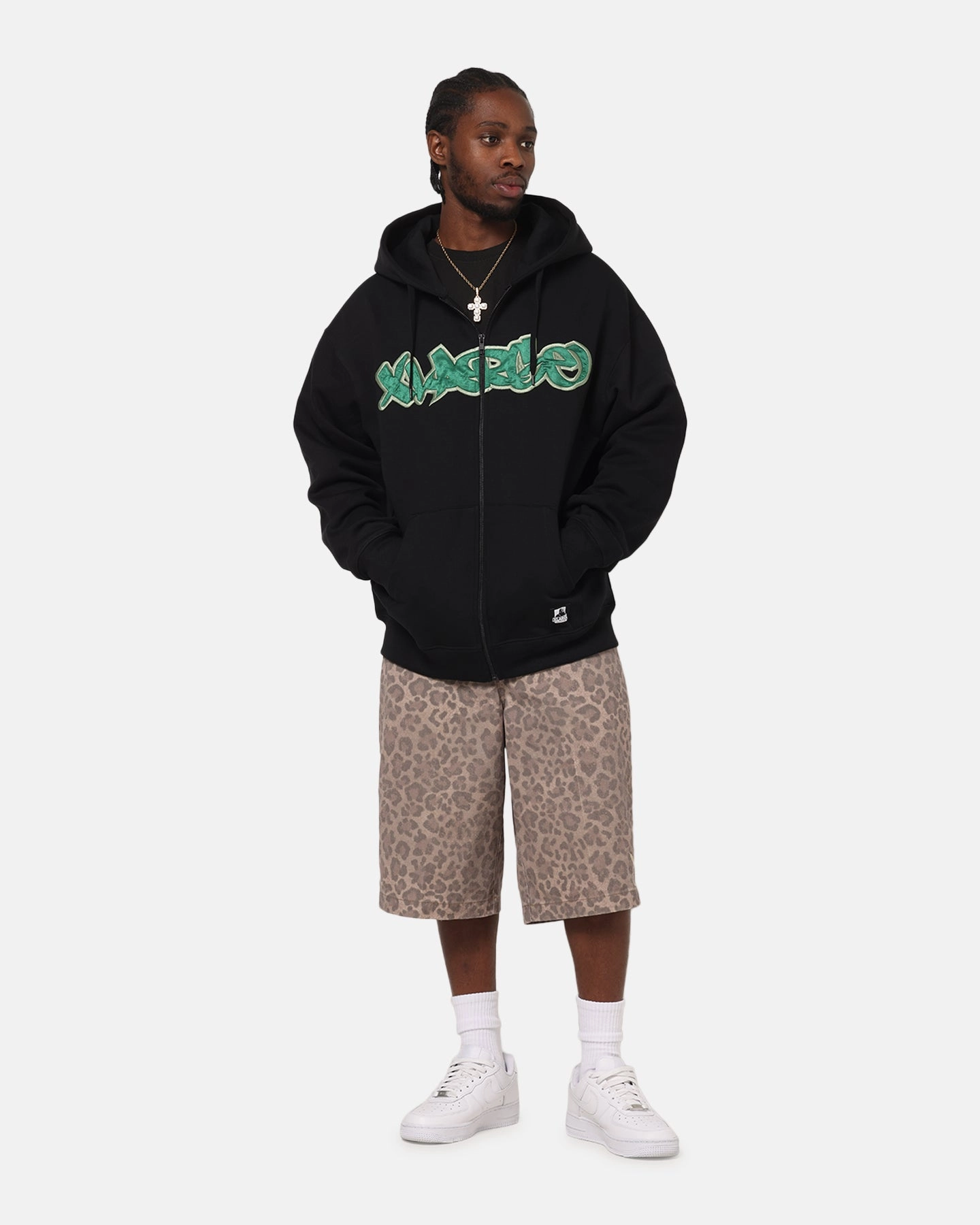 football attire Daily Uniform X-Large Mark Zip Through Hoodie Black