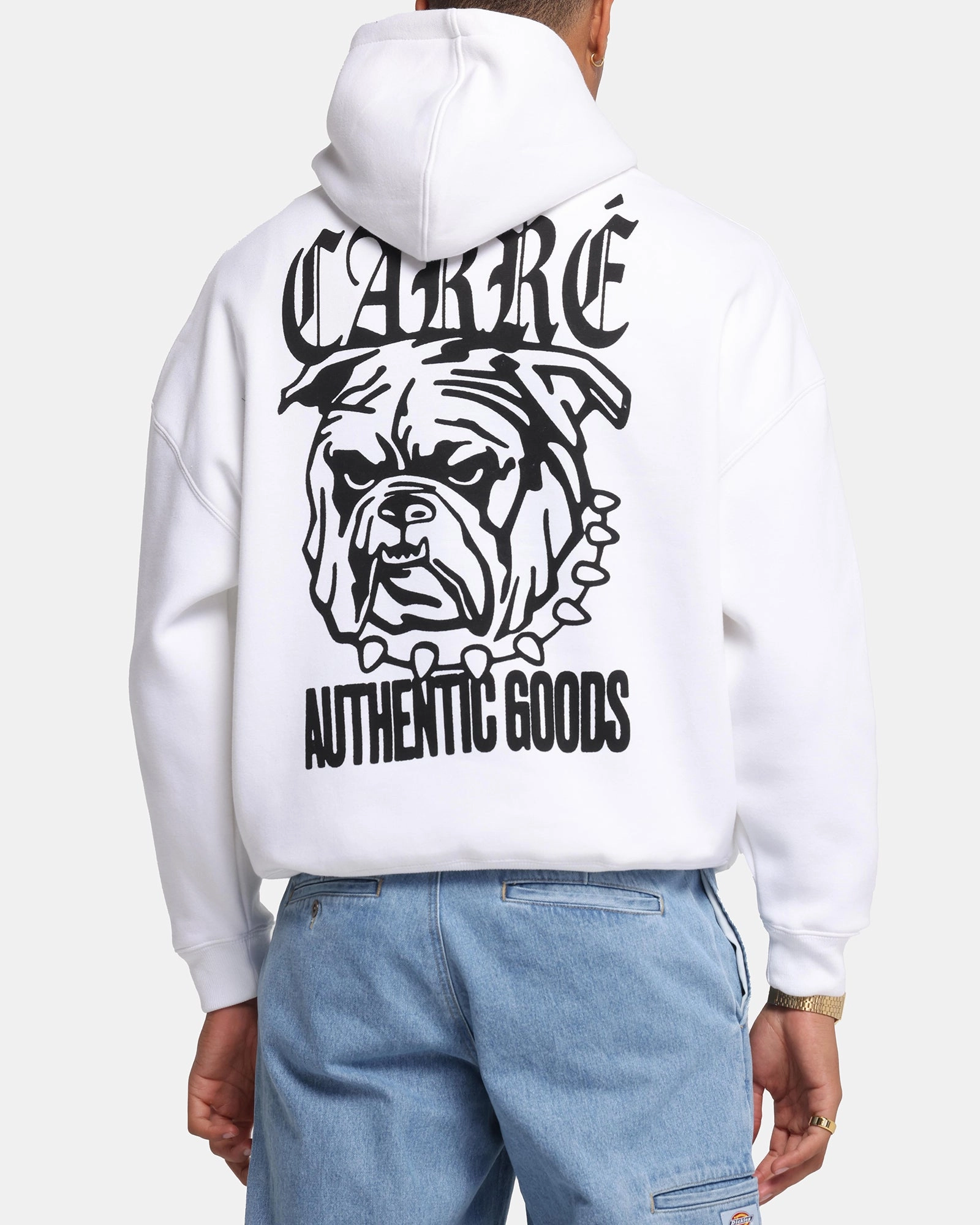 Carre Bulldog Hoodie White Tailored Fit
