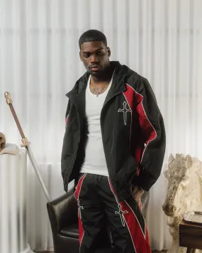 Saint Morta Boundary Windbreaker Jacket Black/Burgundy Classic Comfort ReversibleStyle