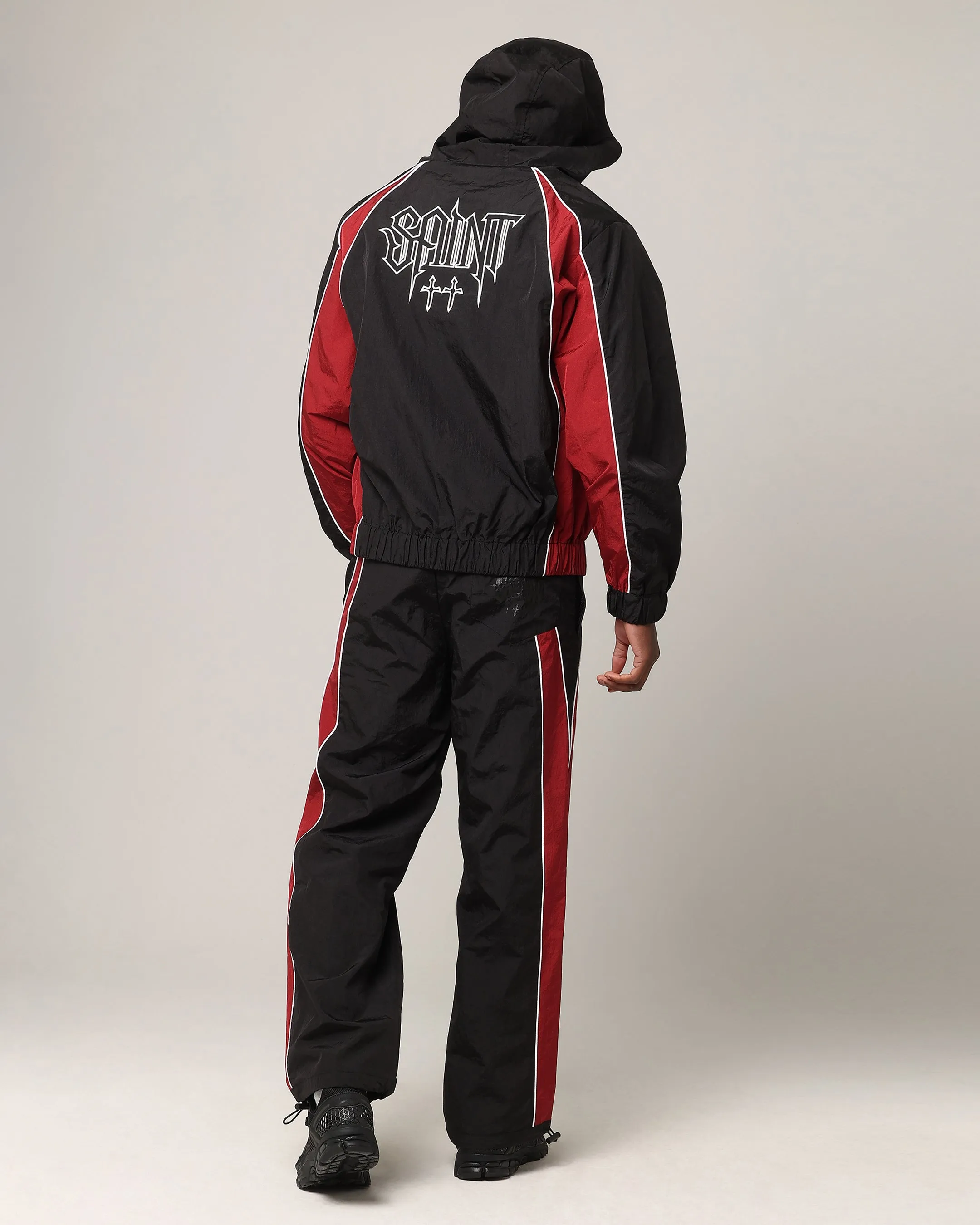 Improve cultural festival Saint Morta Boundary Windbreaker Jacket Black/Burgundy