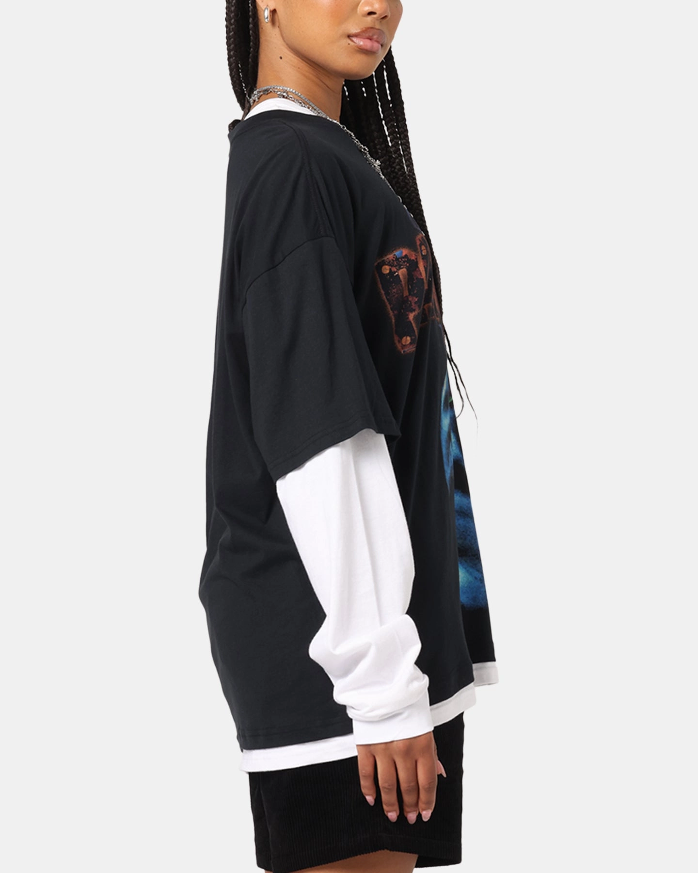 Soft Touch Texture Active Layering Pantera Pantera Layered Long Sleeve T-Shirt Black Wash