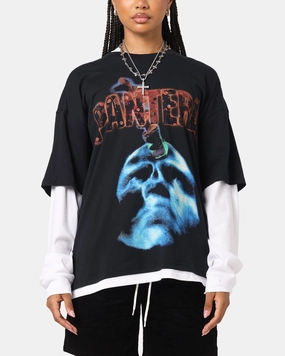Pantera Pantera Layered Long Sleeve T-Shirt Black Wash Easy Care Fabric