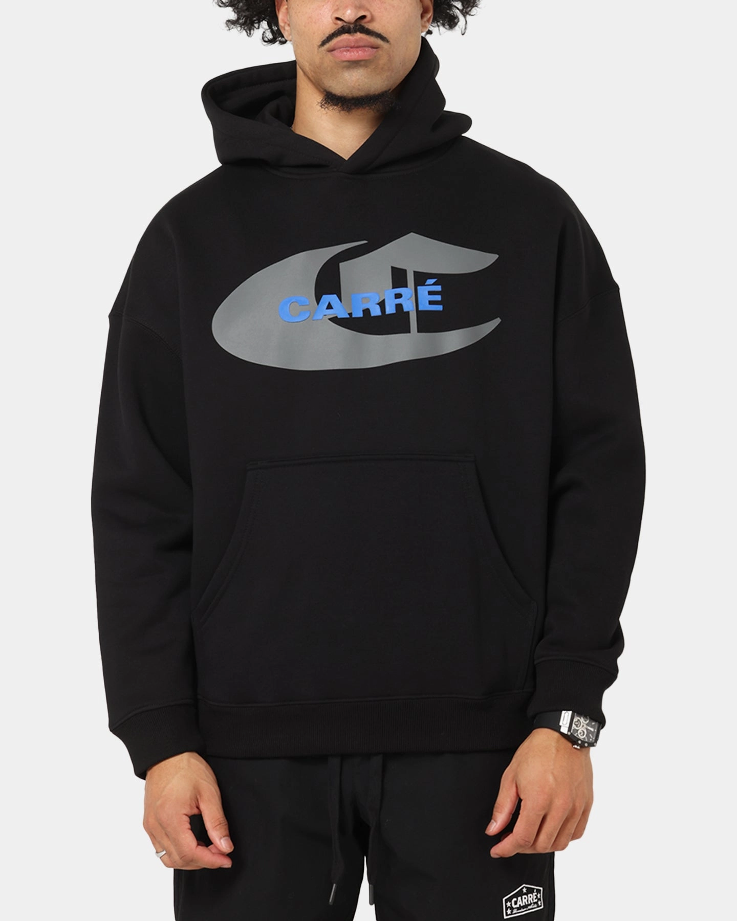 Street Motion Carre Crested Hoodie Black