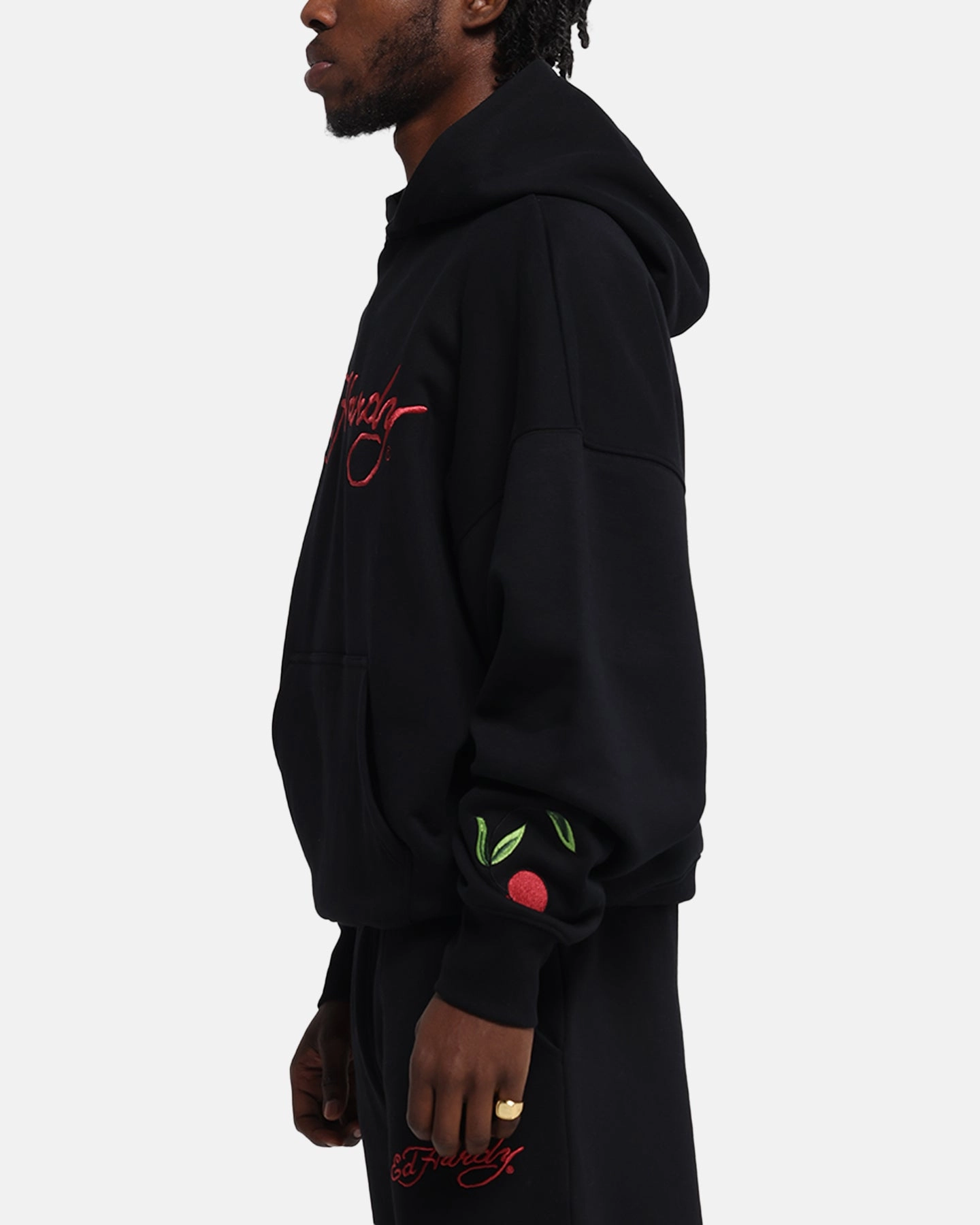 Breathable Material Ed Hardy Cherry Hoodie Black