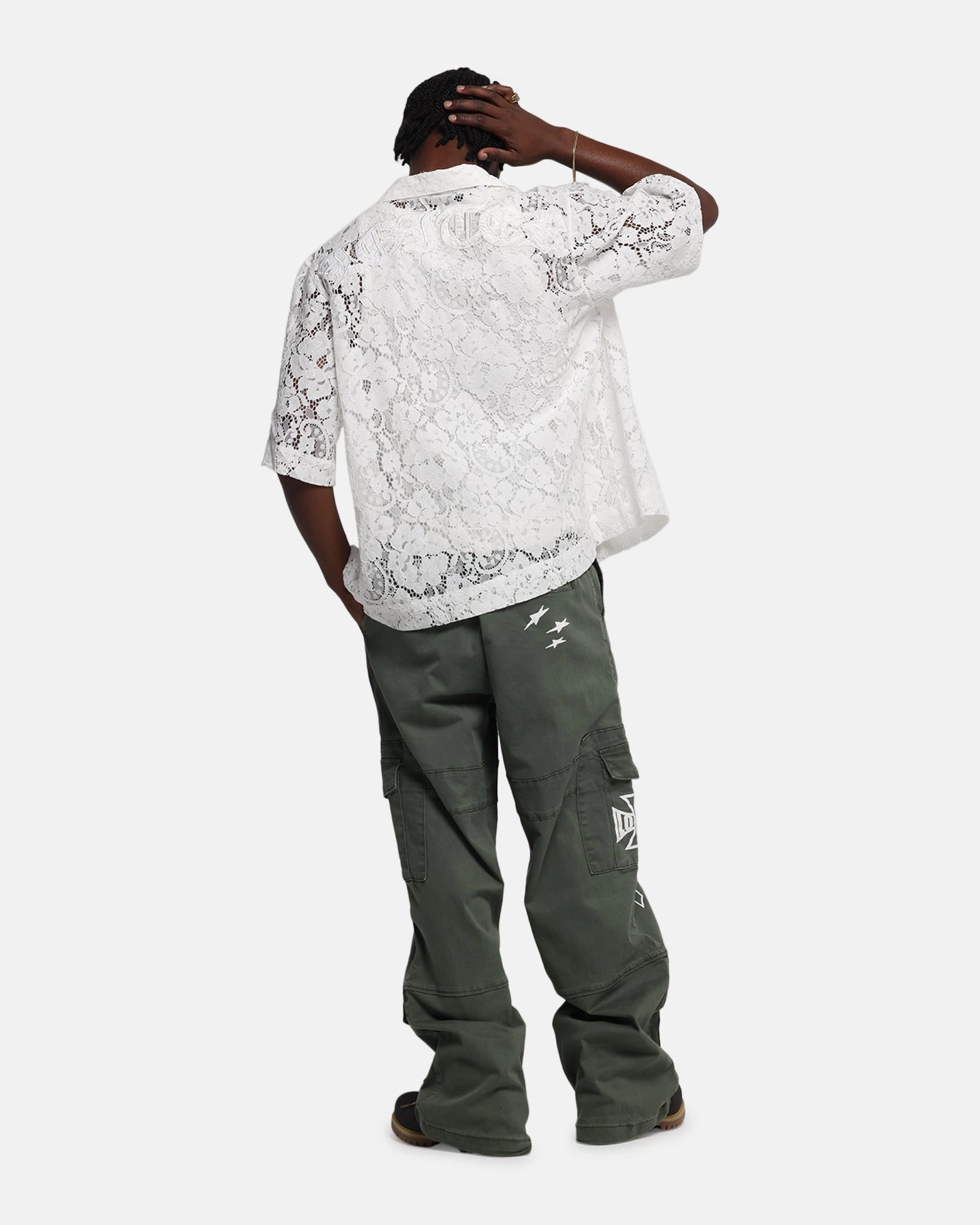 Casual Wear All-day Comfort Loiter Lace Button Up Shirt Cream