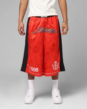 Easy Care Fabric Loiter Fight Club 3 Quarter Shorts Red