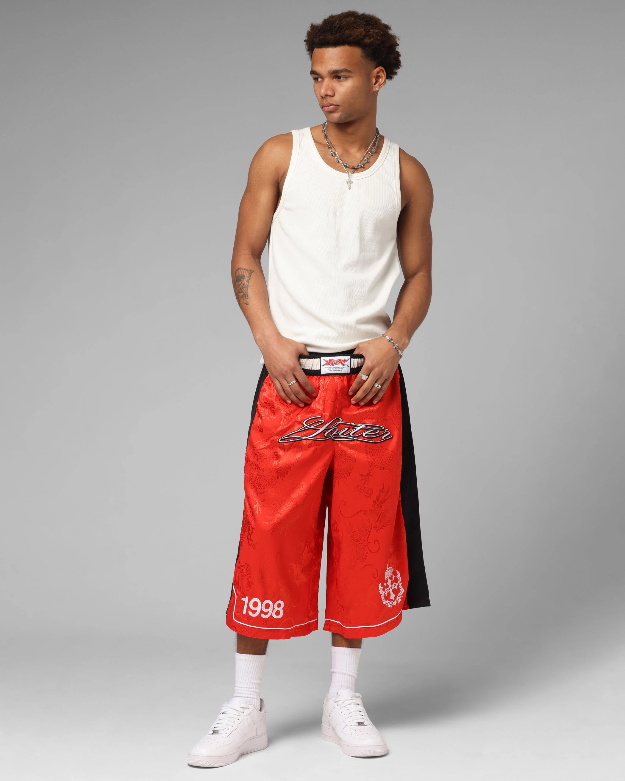 Loiter Fight Club 3 Quarter Shorts Red All Day Wear Flexible Motion