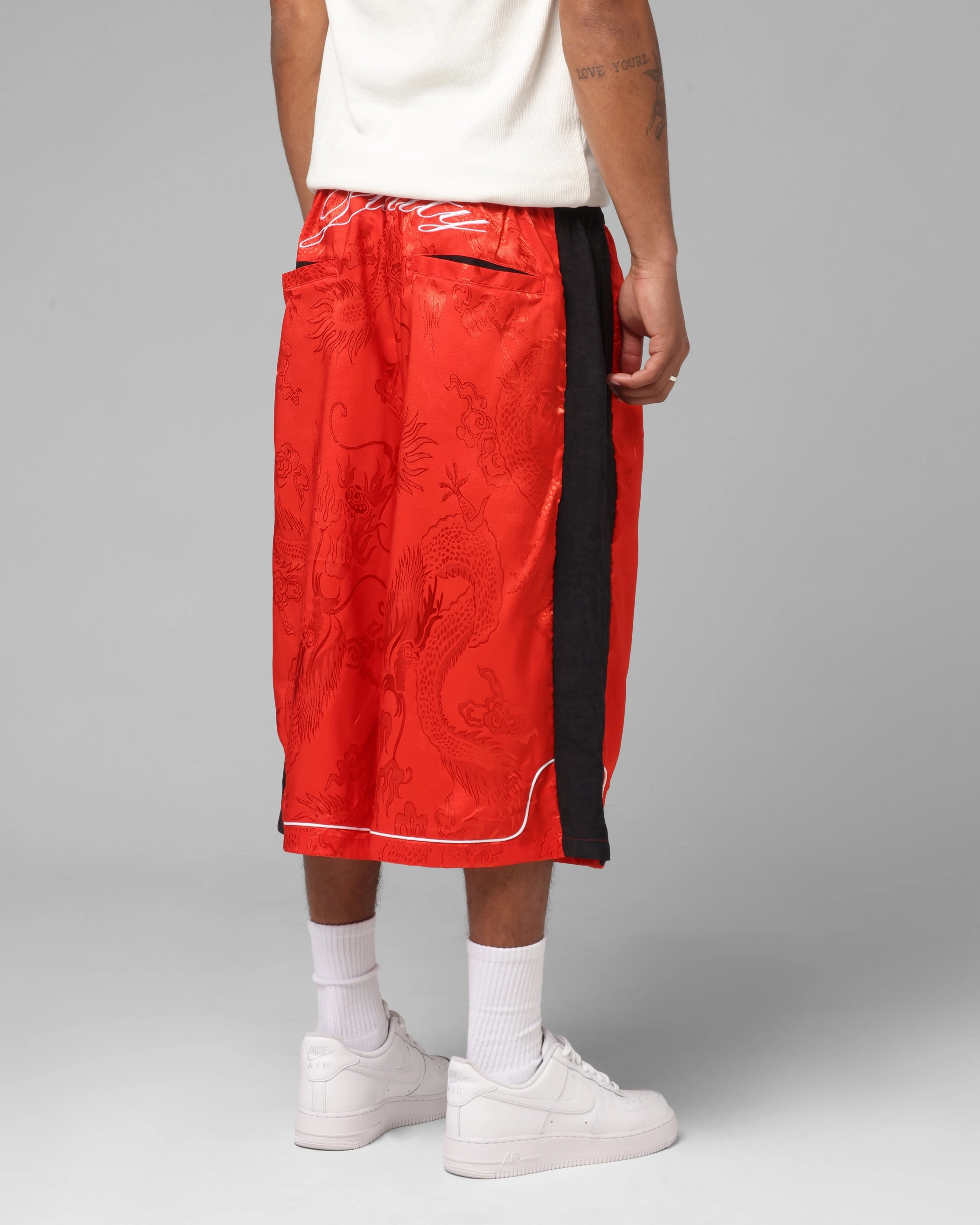 Comfortable Layering Loiter Fight Club 3 Quarter Shorts Red