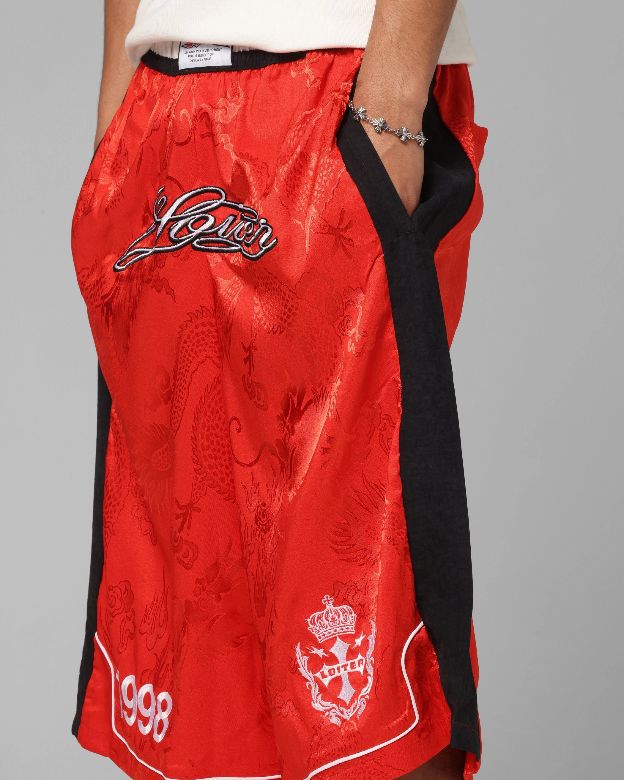 Loiter Fight Club 3 Quarter Shorts Red Layered Comfort Seasonal Wear