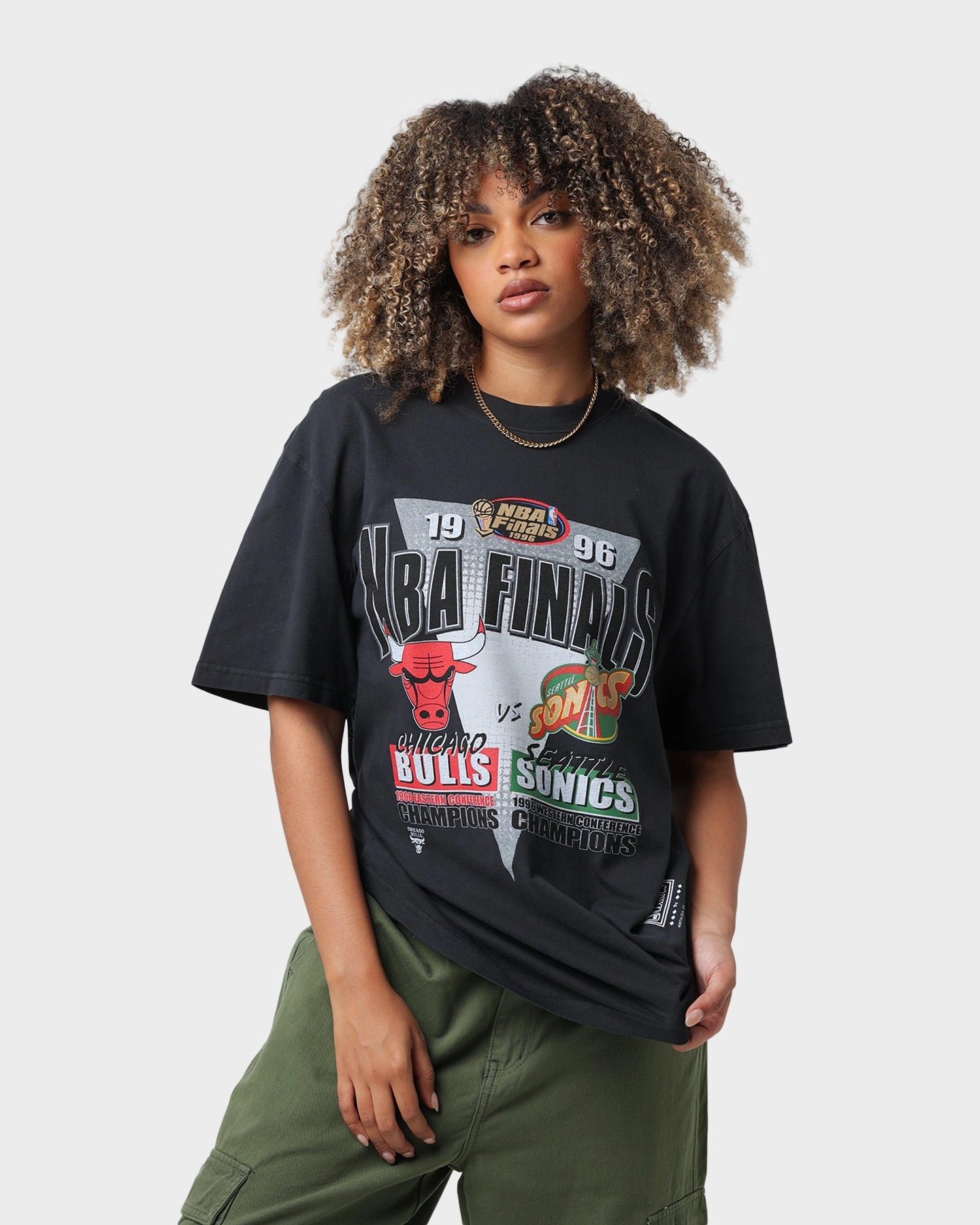 Geometric precision cyber monday Mitchell & Ness Chicago Bulls NBA Finals 1996 T-Shirt Black