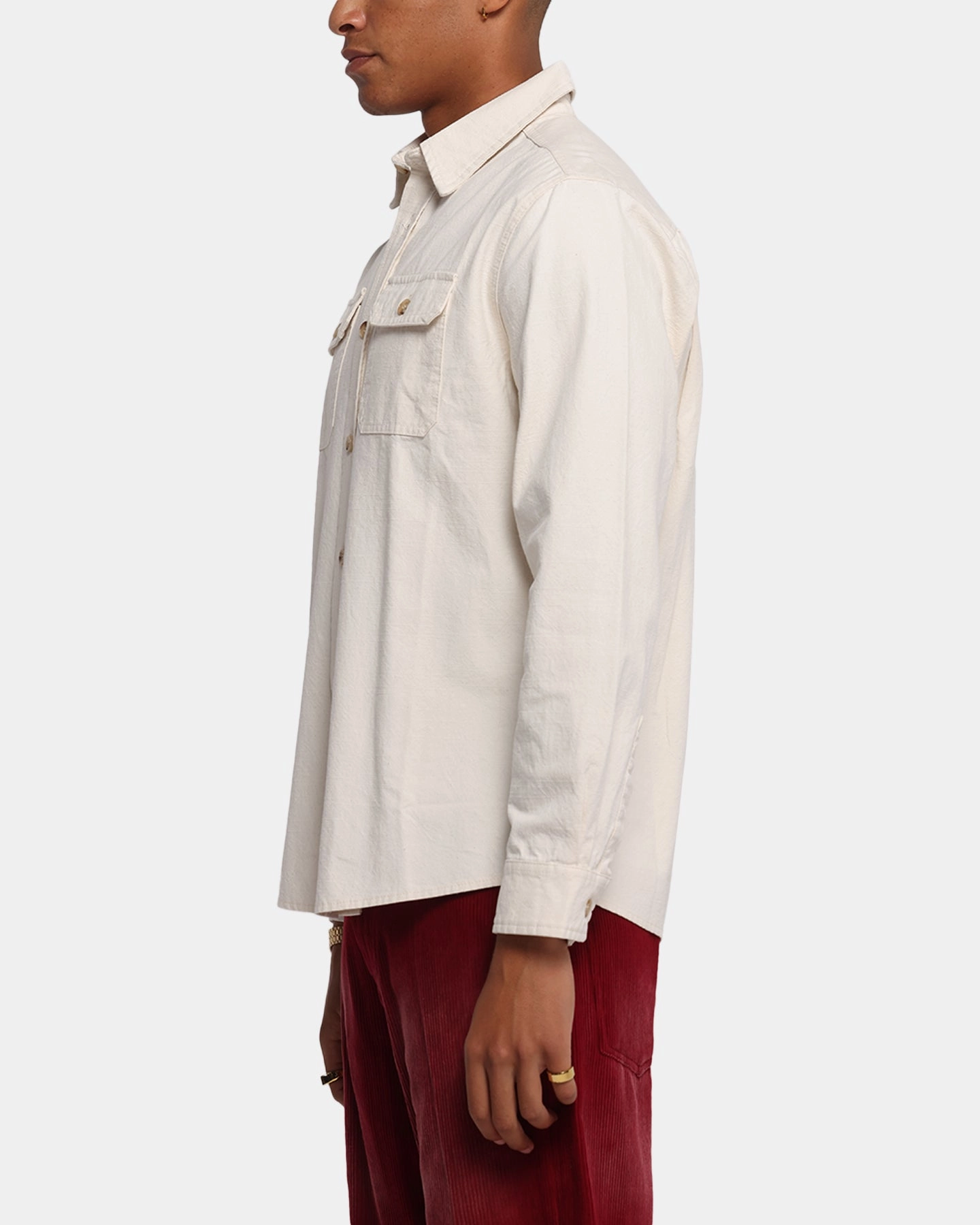 Embroidered Detail XXIII Slub Overshirt Natural