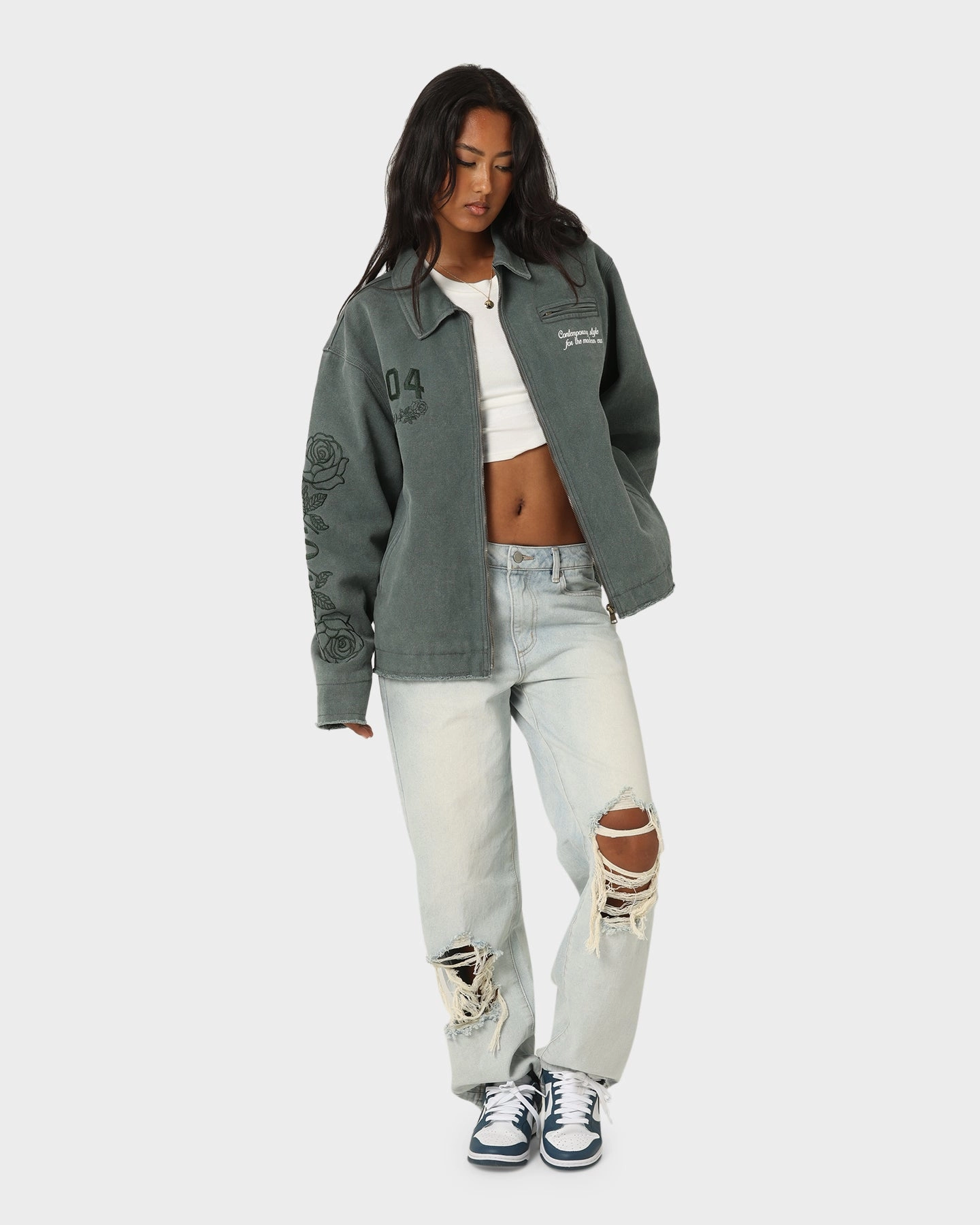 404 Florence Work Jacket Green Cozy Fit Present