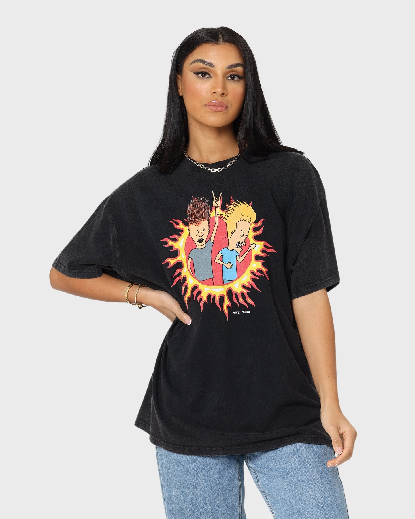 Airflow Ventilation Urban Streetwear American Thrift American Thrift X Beavis & Butthead Rock T-Shirt Vintage Black