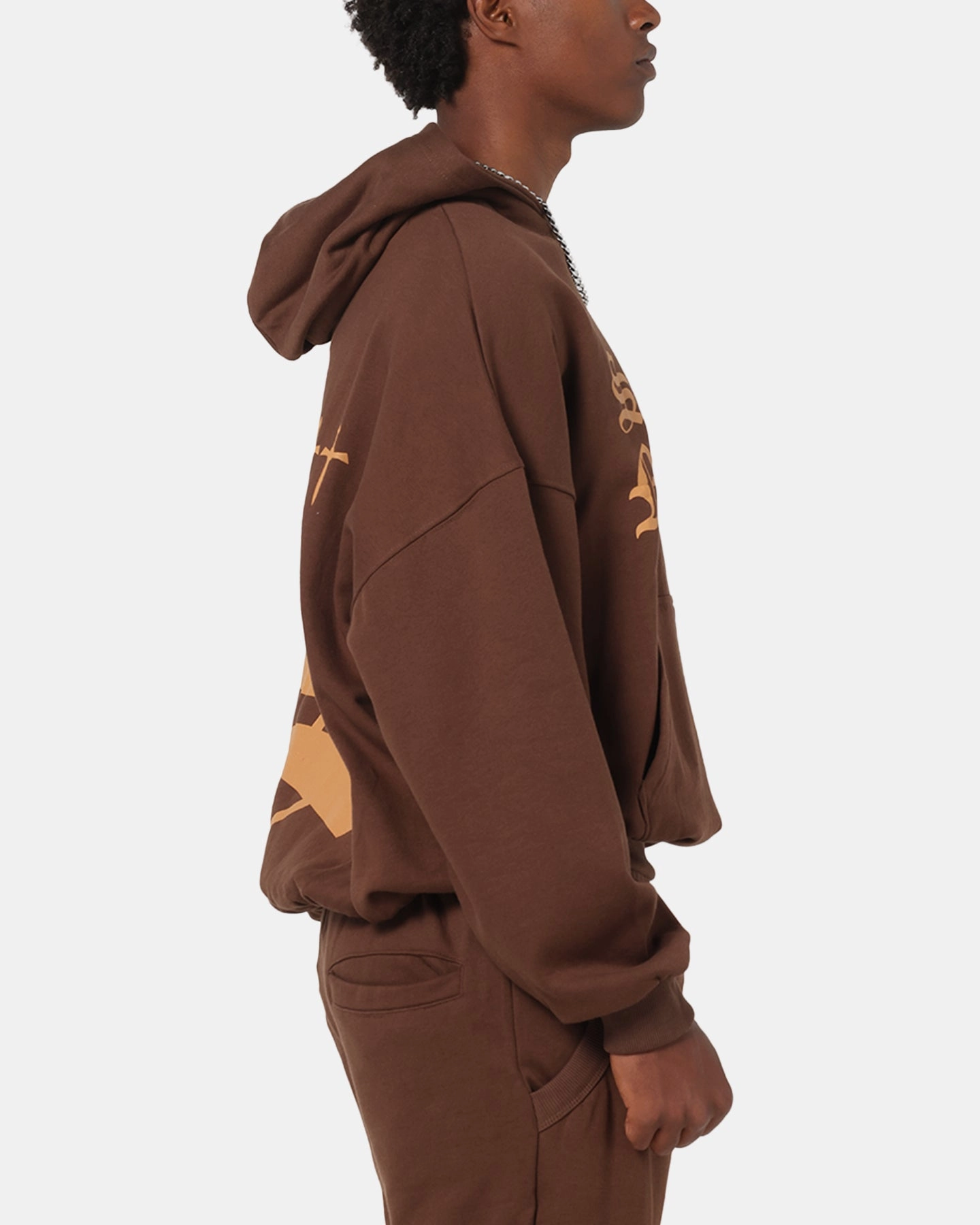 Saint Morta Sacred Script Hoodie Brown Vintage Look Cozy Feel
