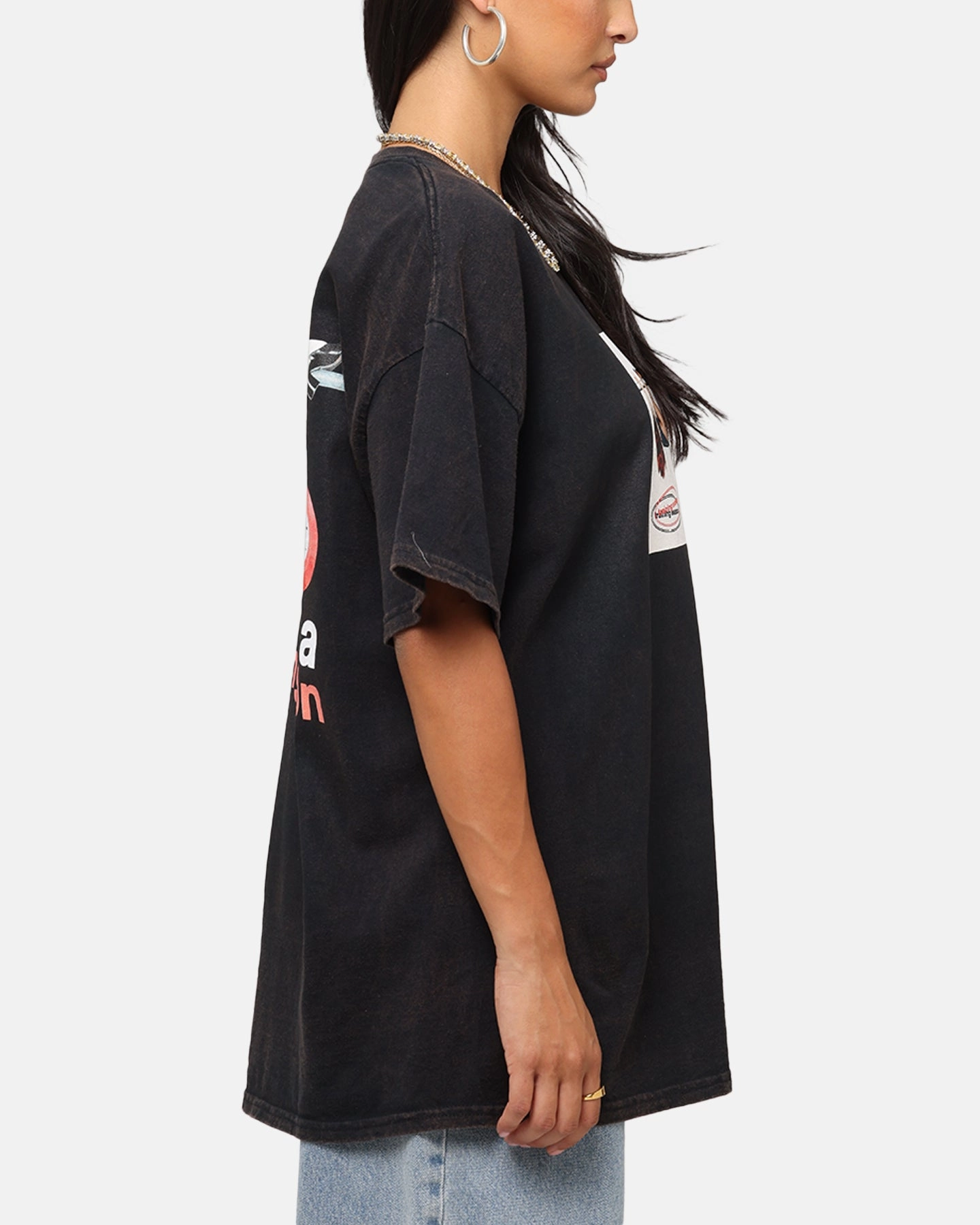 Plus Size Casual Essentials Dua Lipa Training Season T-Shirt Black Vintage