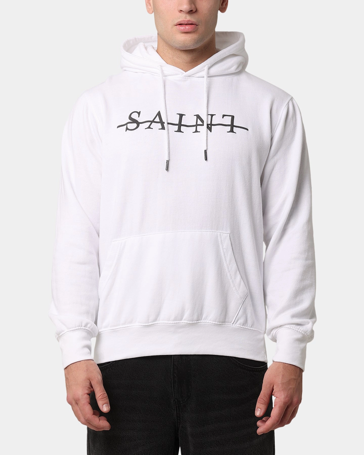 Removable Hood City Feel Saint Morta Strikeout Hoodie White