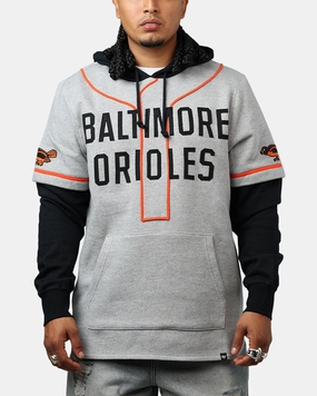 47 Brand Baltimore Orioles Game Hoodie Grey/Black Casual Outdoor Wear Shield