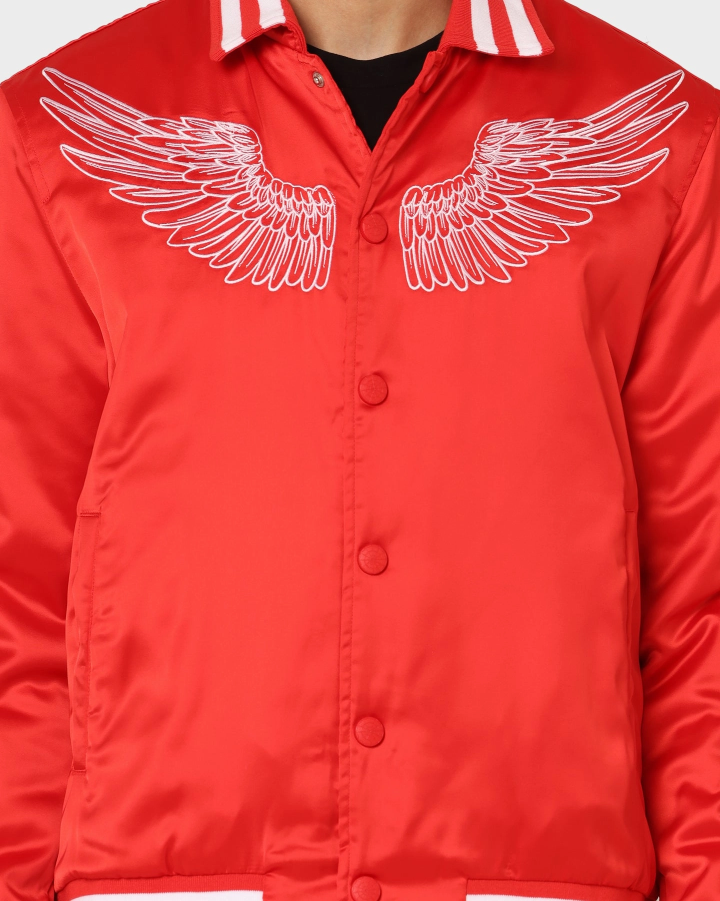 Multipanel Construction Abrasion resistant En Noir Inc Midnight Satin Jacket Red