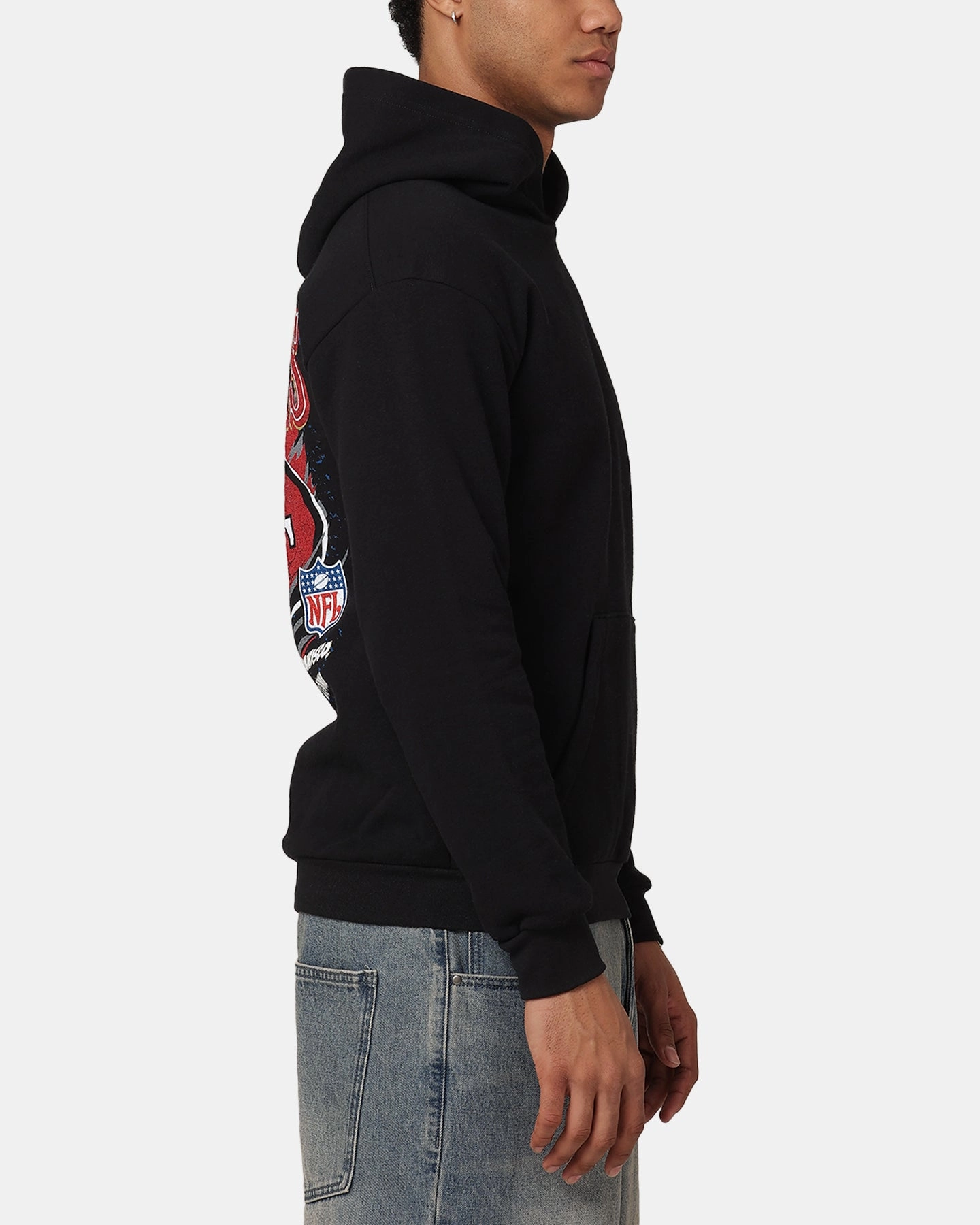 Mitchell & Ness San Francisco 49ers Flames Hoodie Faded Black Trend-Driven Organic Fibers
