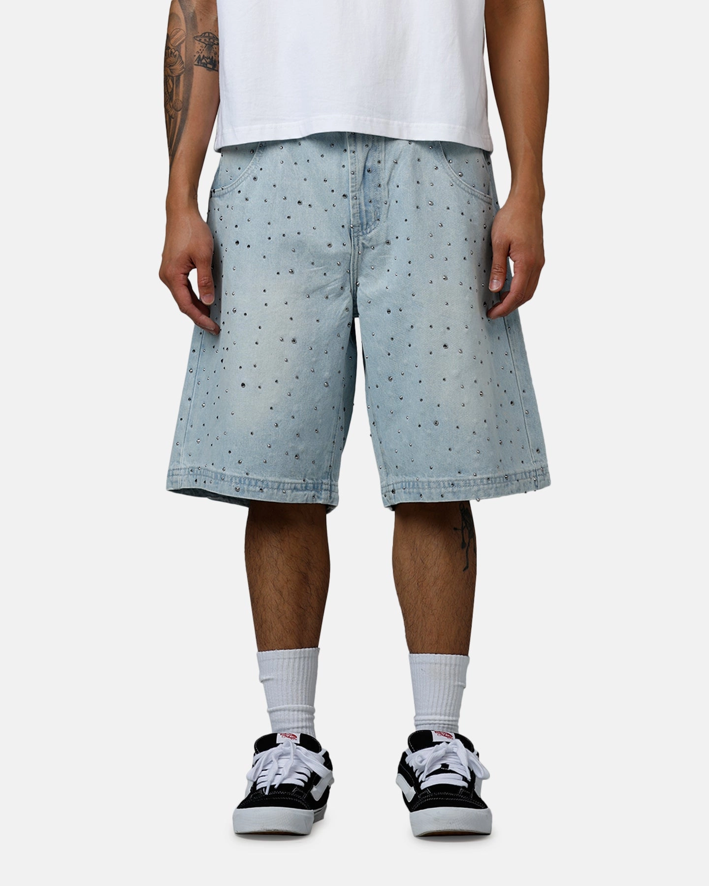 Saint Morta Amplus Glamourama Jorts Blue Dust Elastic Waistband Design snowboard clothing