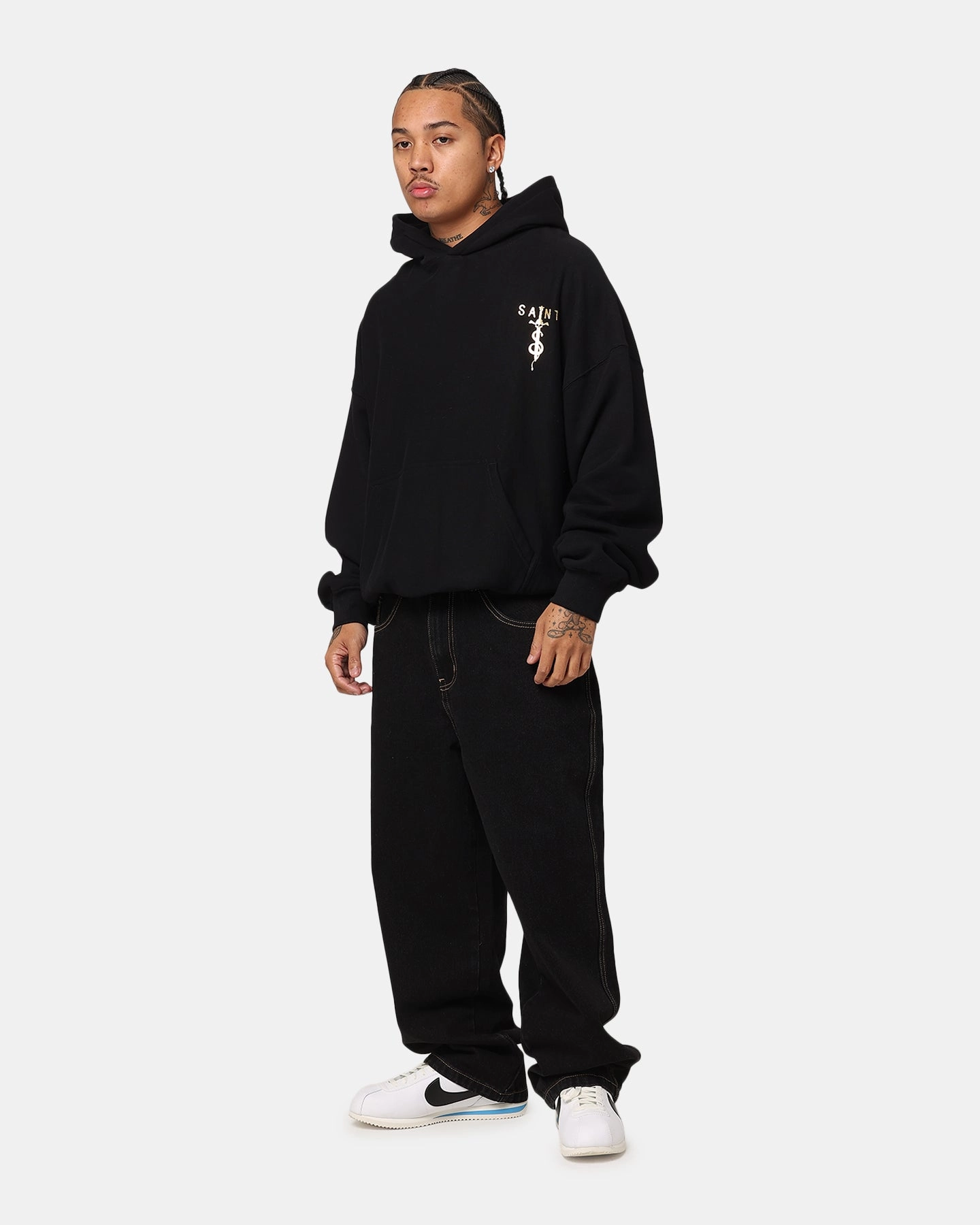 Saint Morta Daggers Premium Hoodie Black/Gold petite clothing Fray Resistant Finish