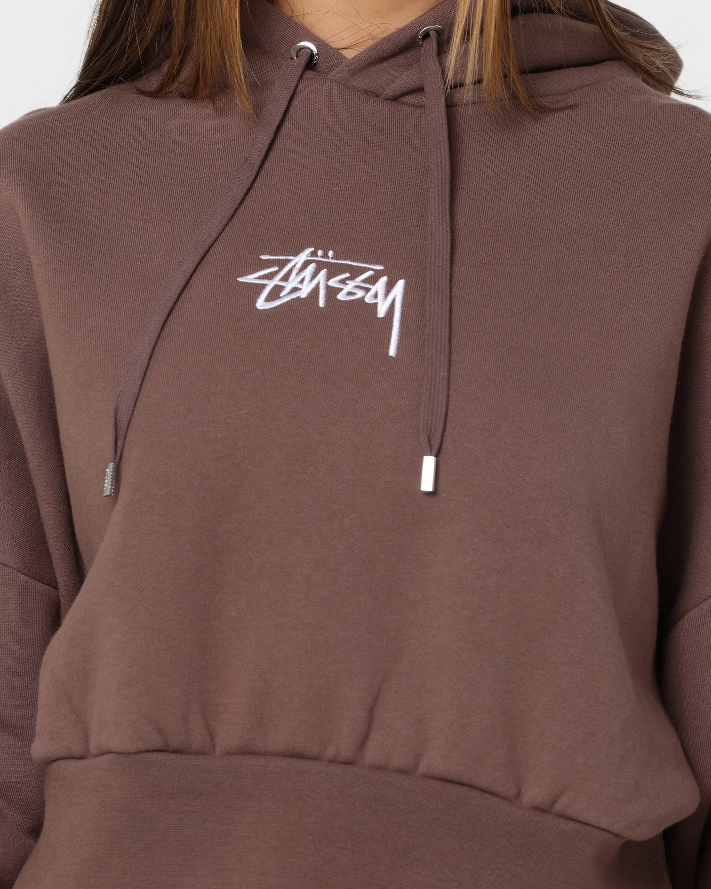 Stussy Women's Stock Hoodie Brown Anti Static Material Inventory