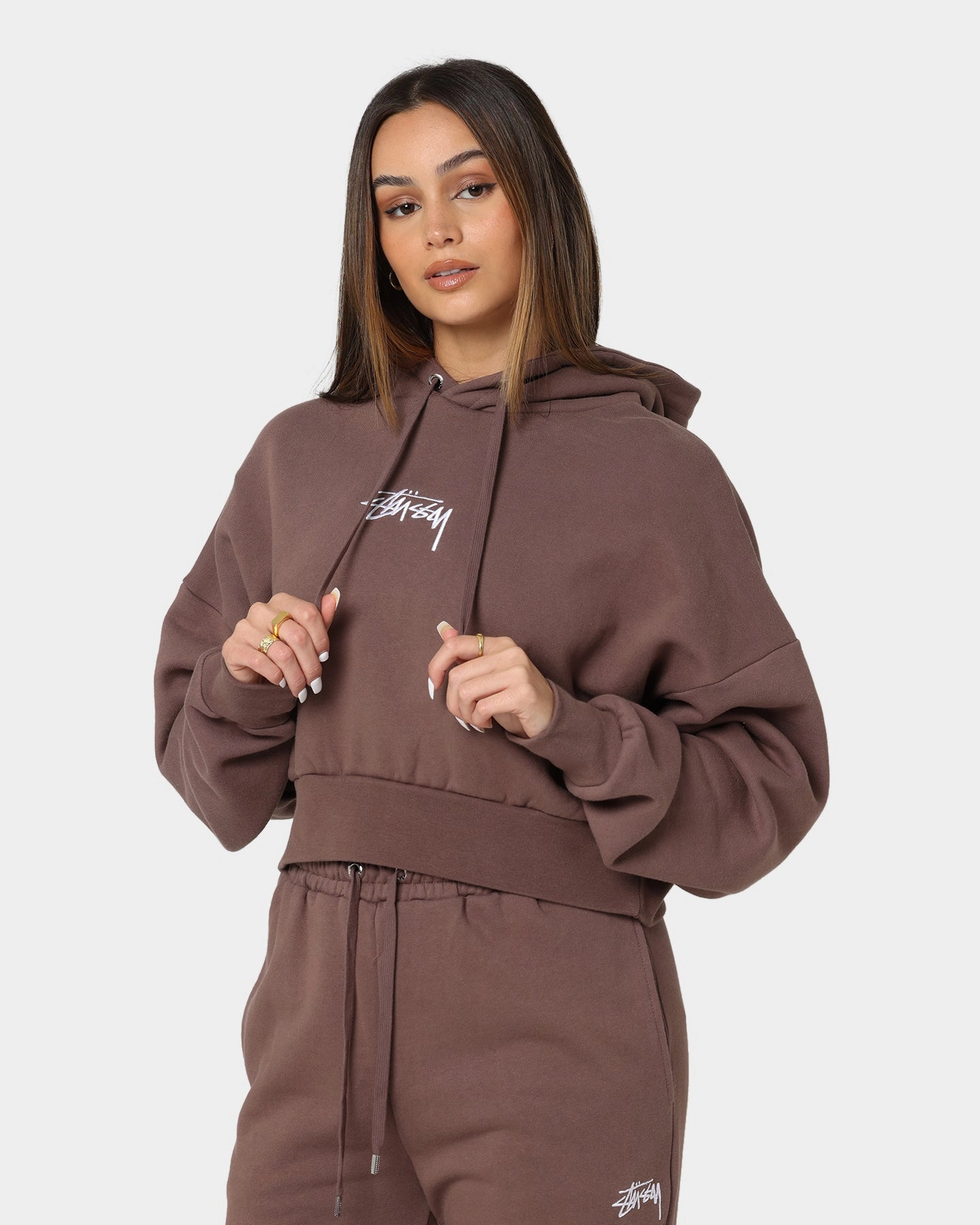 Stussy Women's Stock Hoodie Brown police officers