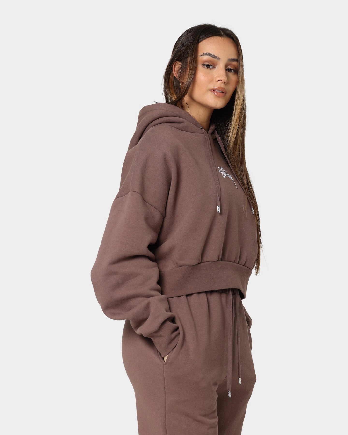 Stussy Women's Stock Hoodie Brown hunting Ability