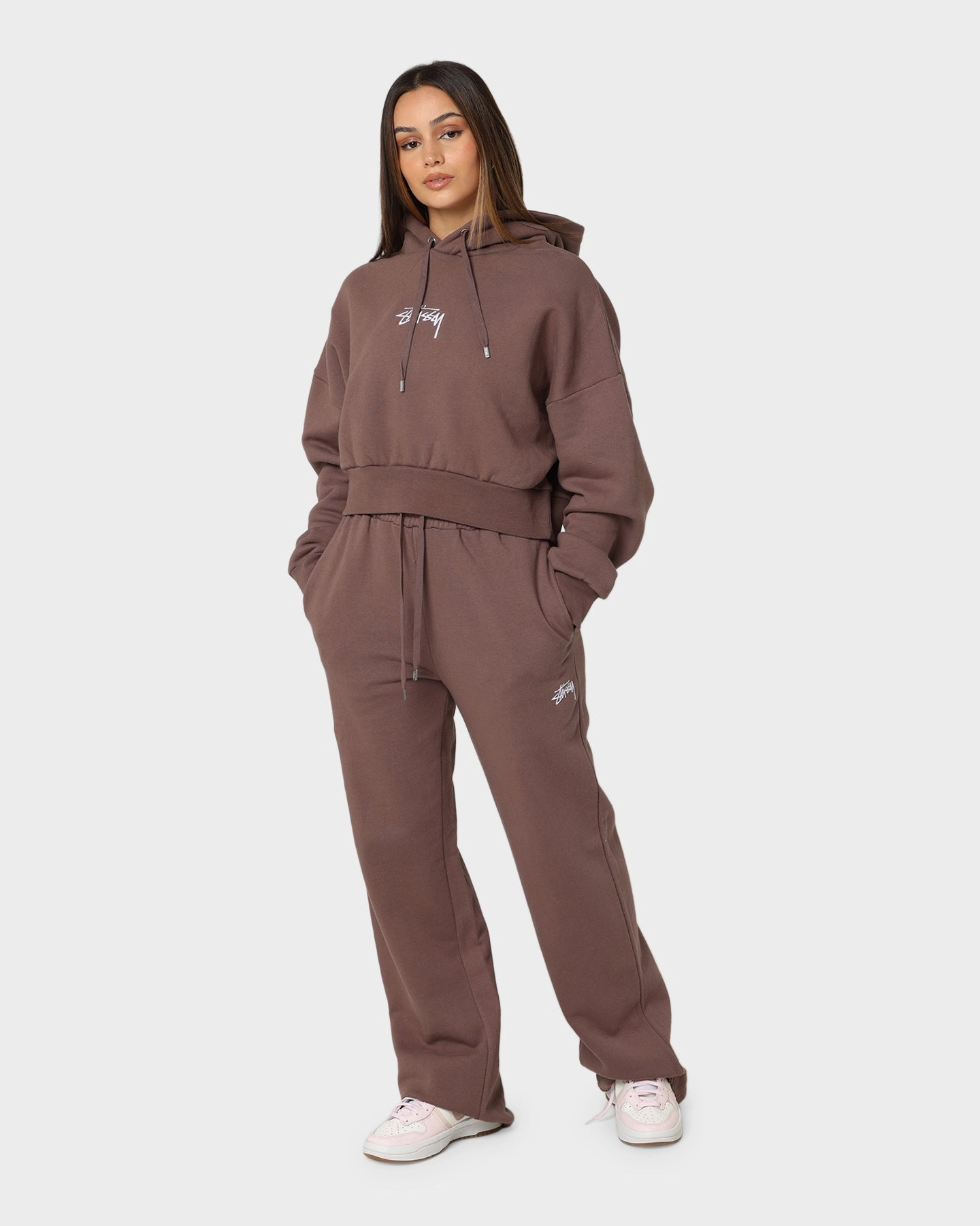 Taste Stussy Women's Stock Hoodie Brown