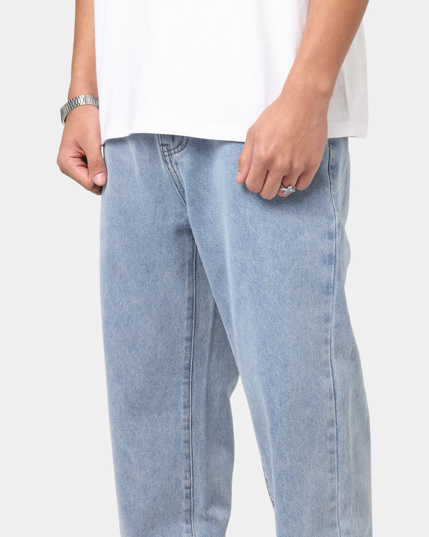 Non Stretch Denim S Double Denim Standard Jeans Super Light
