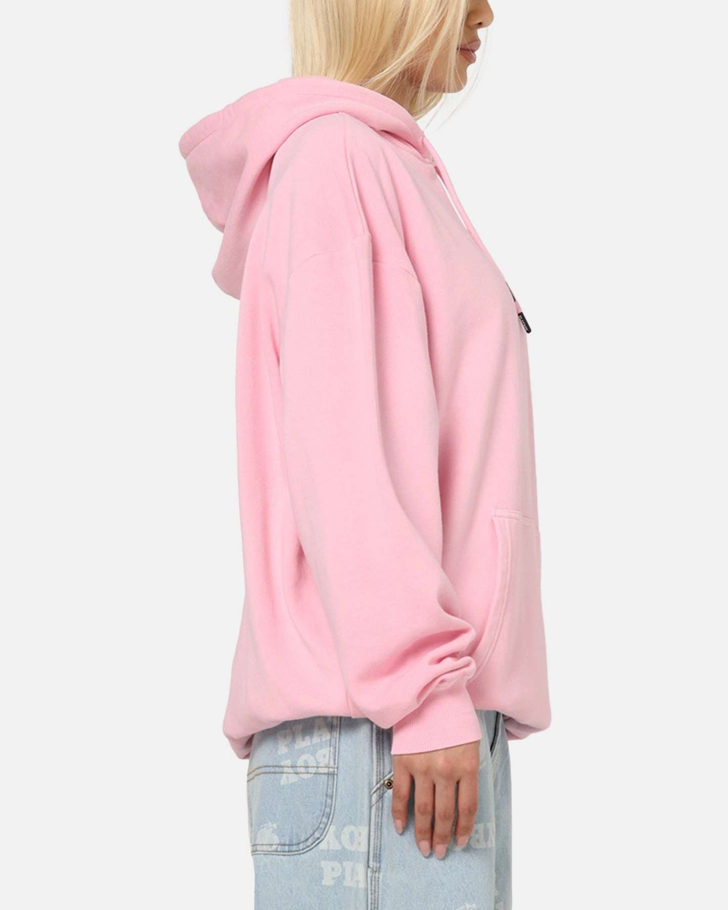 High end feel Safari Style Playboy Stack Washed Hoodie Washed Pink