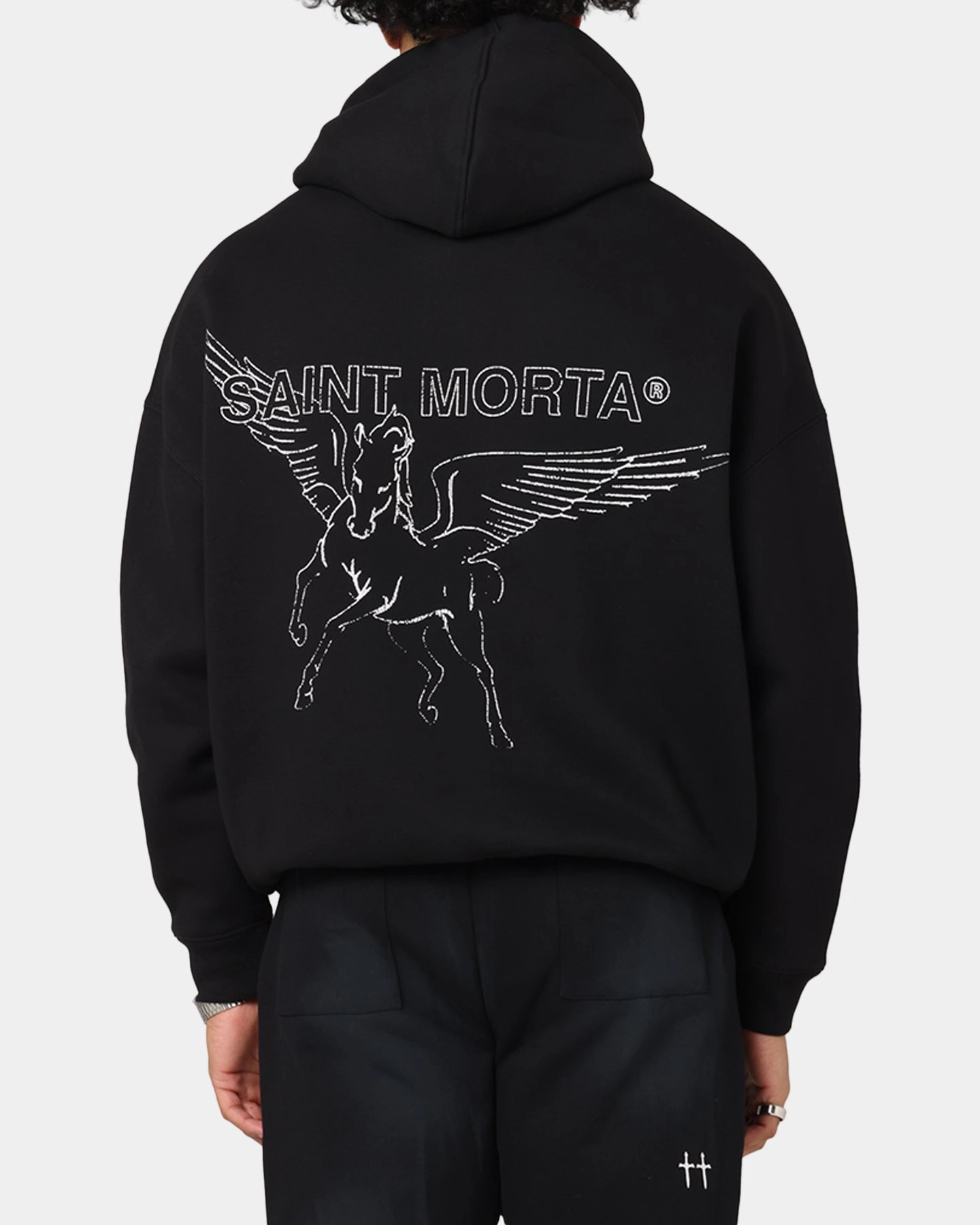 Urban Energy Goat like Saint Morta Liberty Boxy Hoodie Black