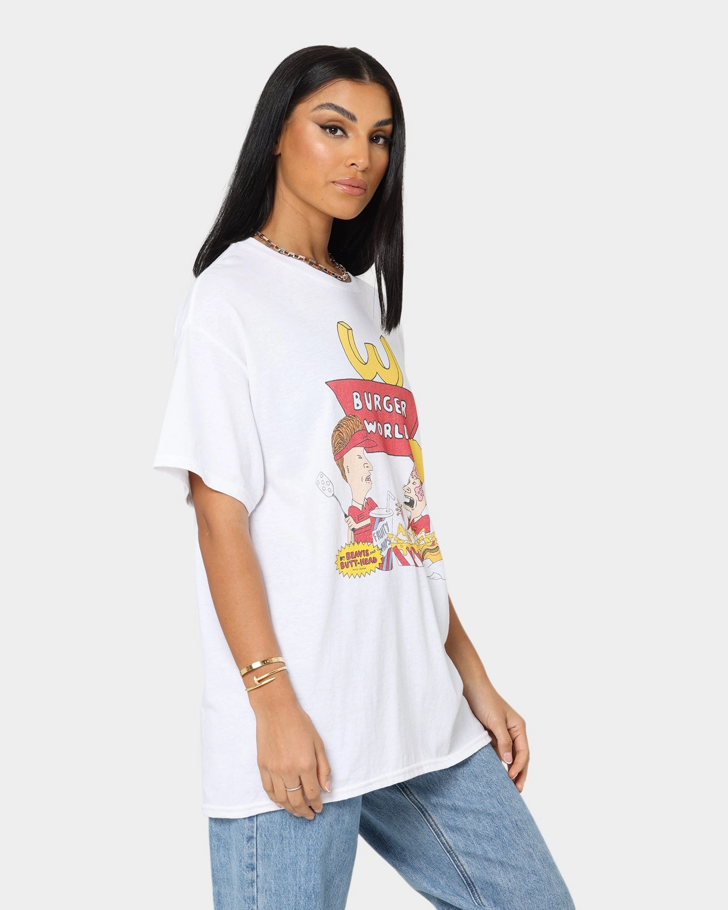 MultipurposeCuffs American Thrift American Thrift X Beavis & Butthead Burger World T-Shirt White