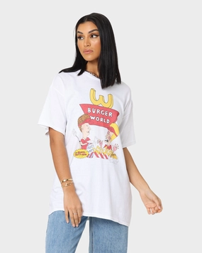 American Thrift American Thrift X Beavis & Butthead Burger World T-Shirt White Lightweight Wear Stylish Wearable