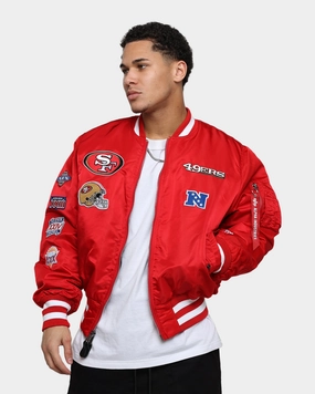 New Era X Alpha Series X NFL San Francisco 49ers MA-1 Bomber Jacket Red Planner Christmas