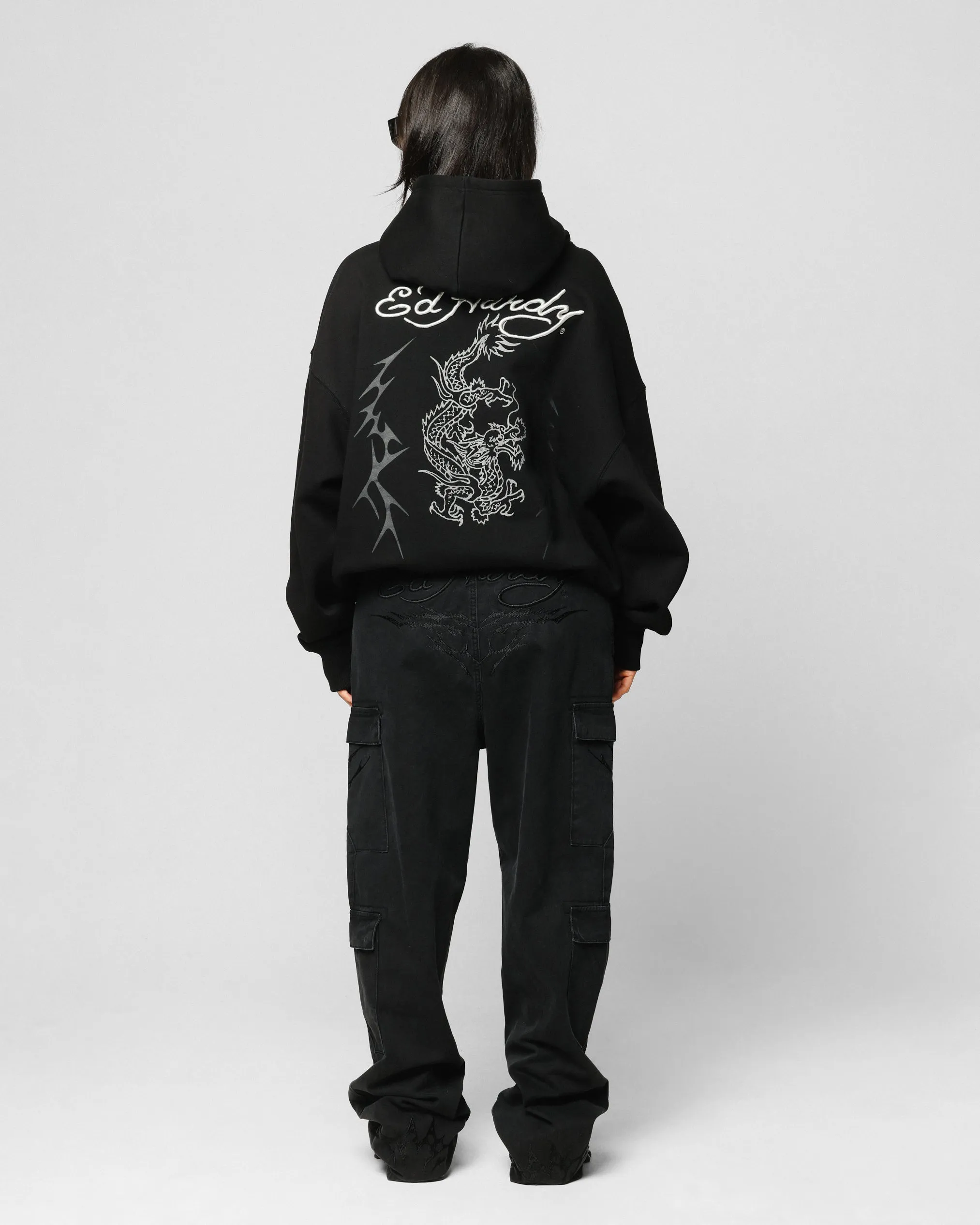 Winter Layers Casual Comfort Ed Hardy Electric Hoodie Black